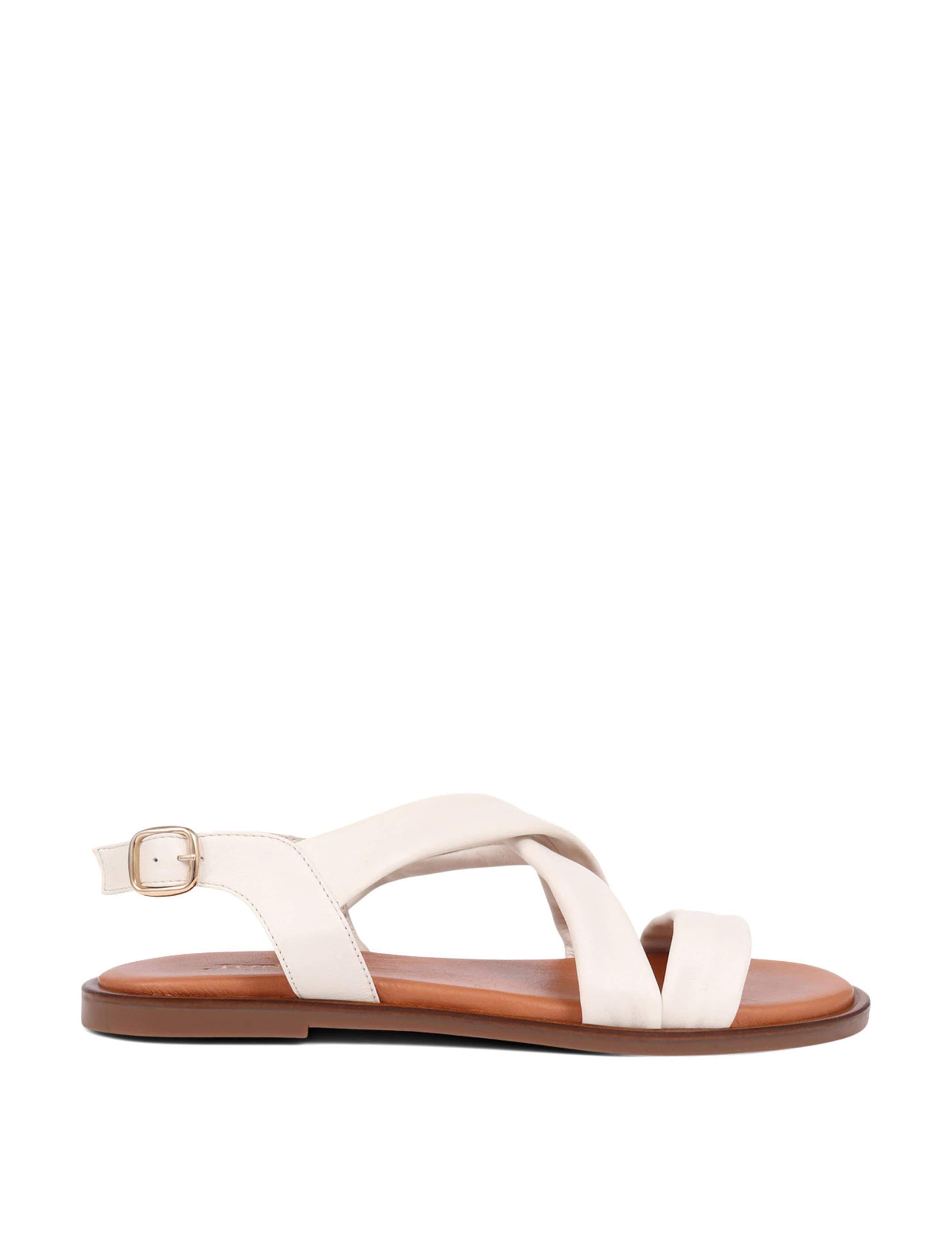Leather Ankle Strap Flat Sandals 2 of 7