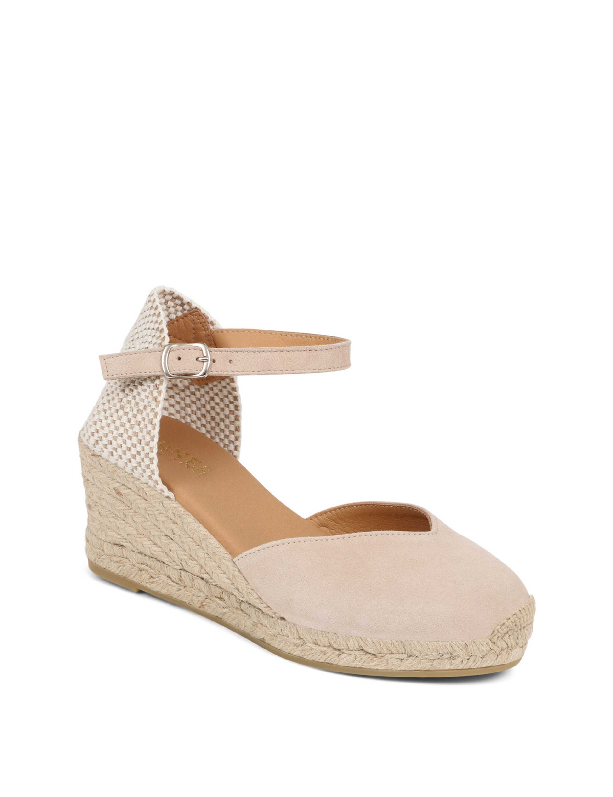 Suede Ankle Strap Wedge Espadrilles 4 of 7