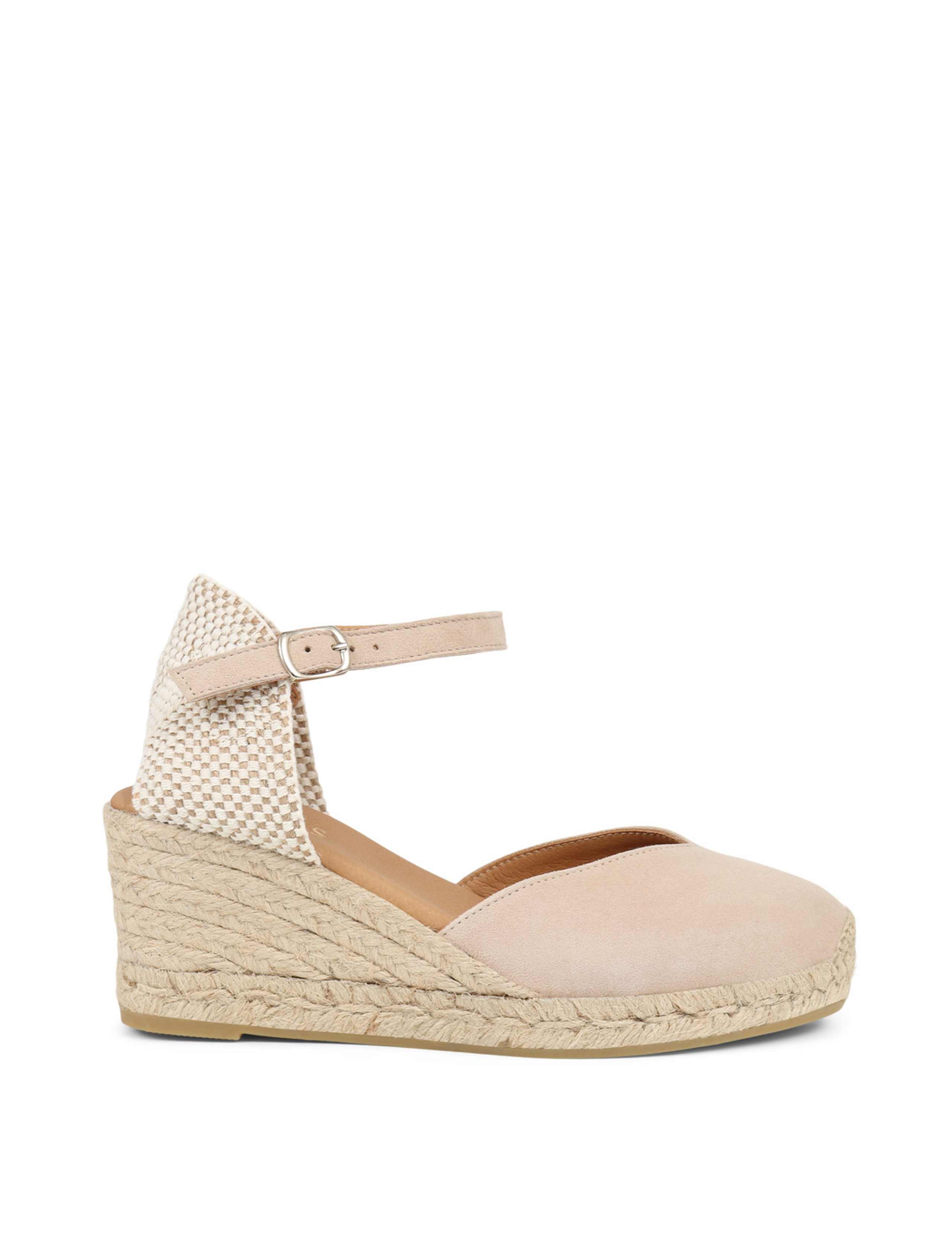 Suede Ankle Strap Wedge Espadrilles 2 of 7