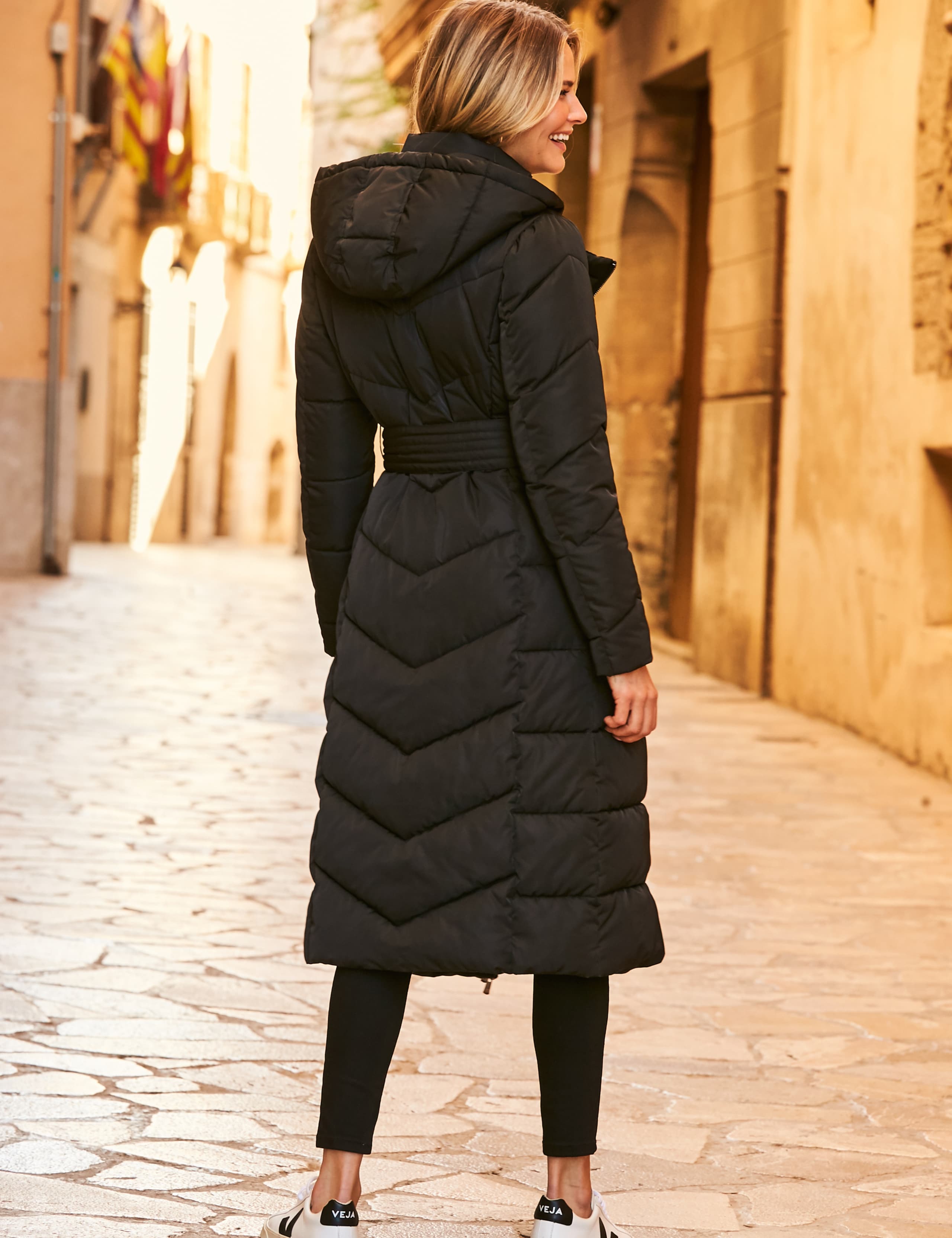 Padded Hooded Longline Puffer Coat | SOSANDAR | M&S