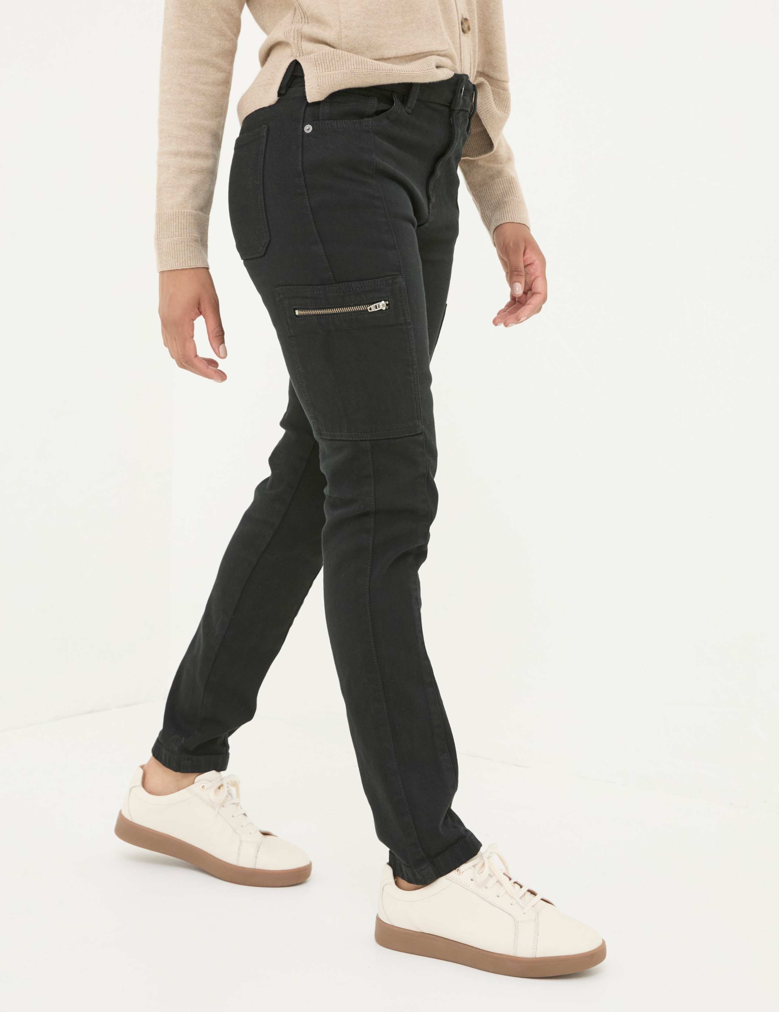 Pure Cotton Mid Rise Skinny Cargo Jeans 3 of 5