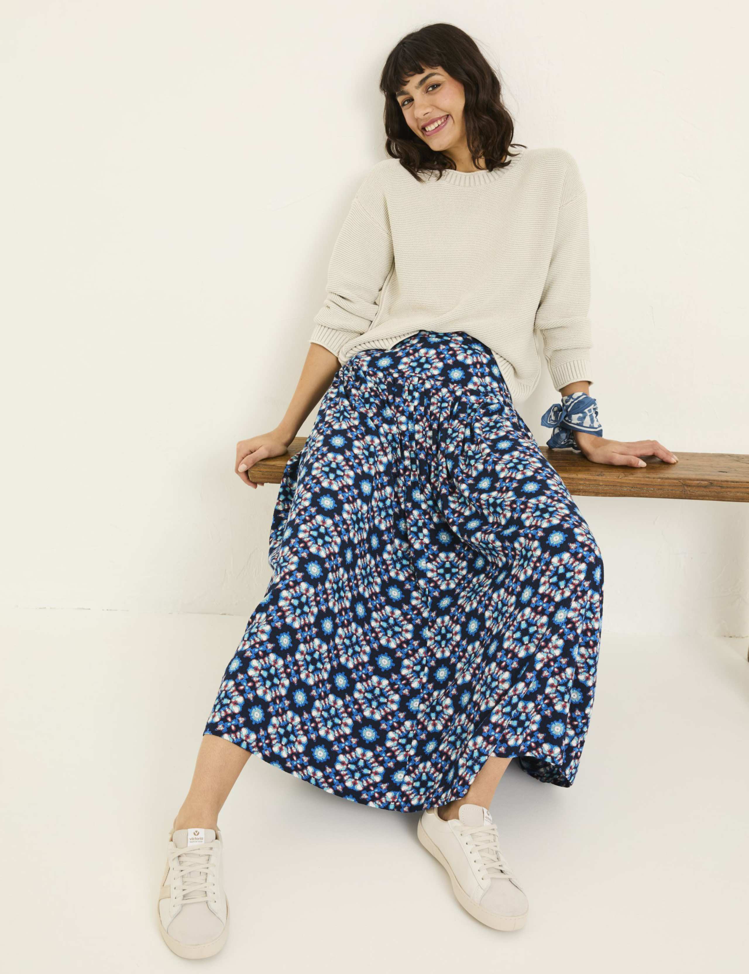 Geometric Pleated Midi Slip Skirt 5 of 5
