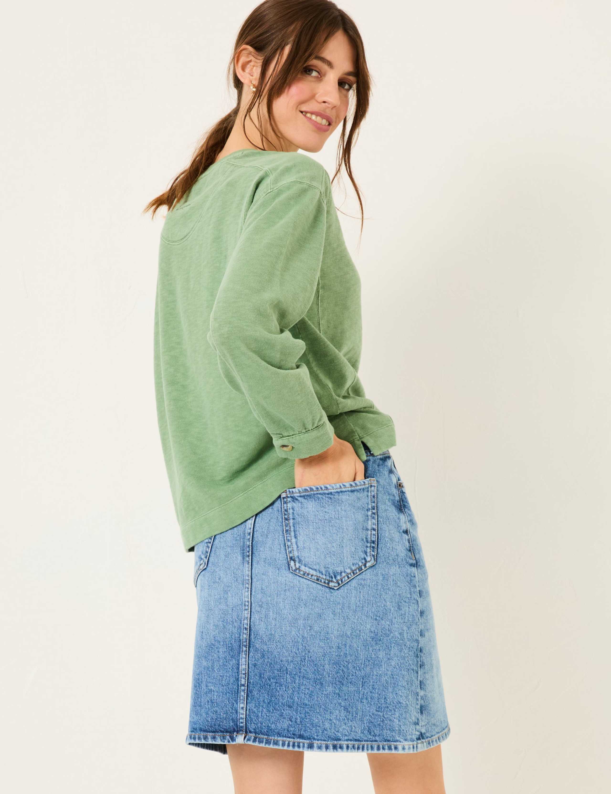 Denim Mini A-Line Skirt 3 of 5