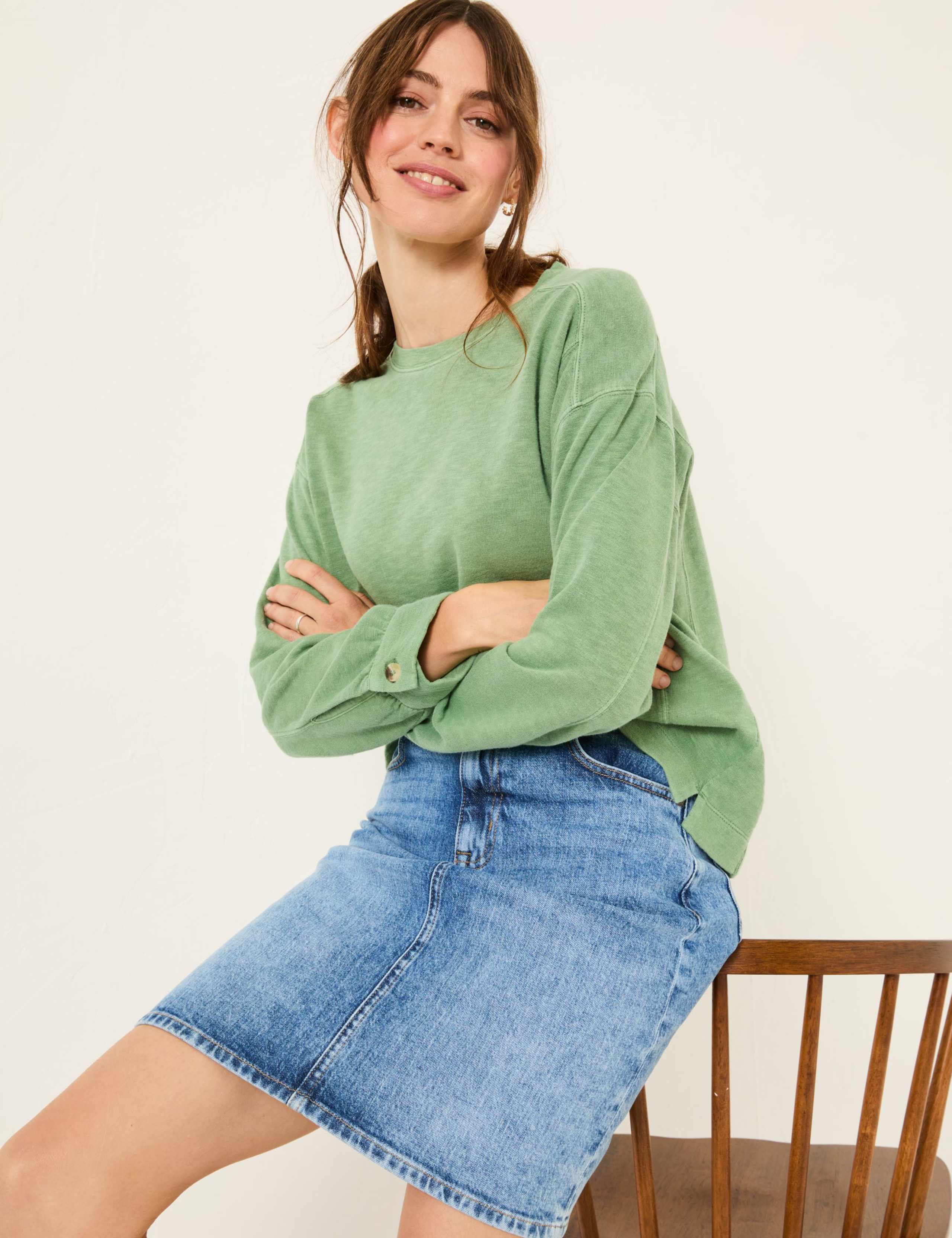 Denim Mini A-Line Skirt 5 of 5