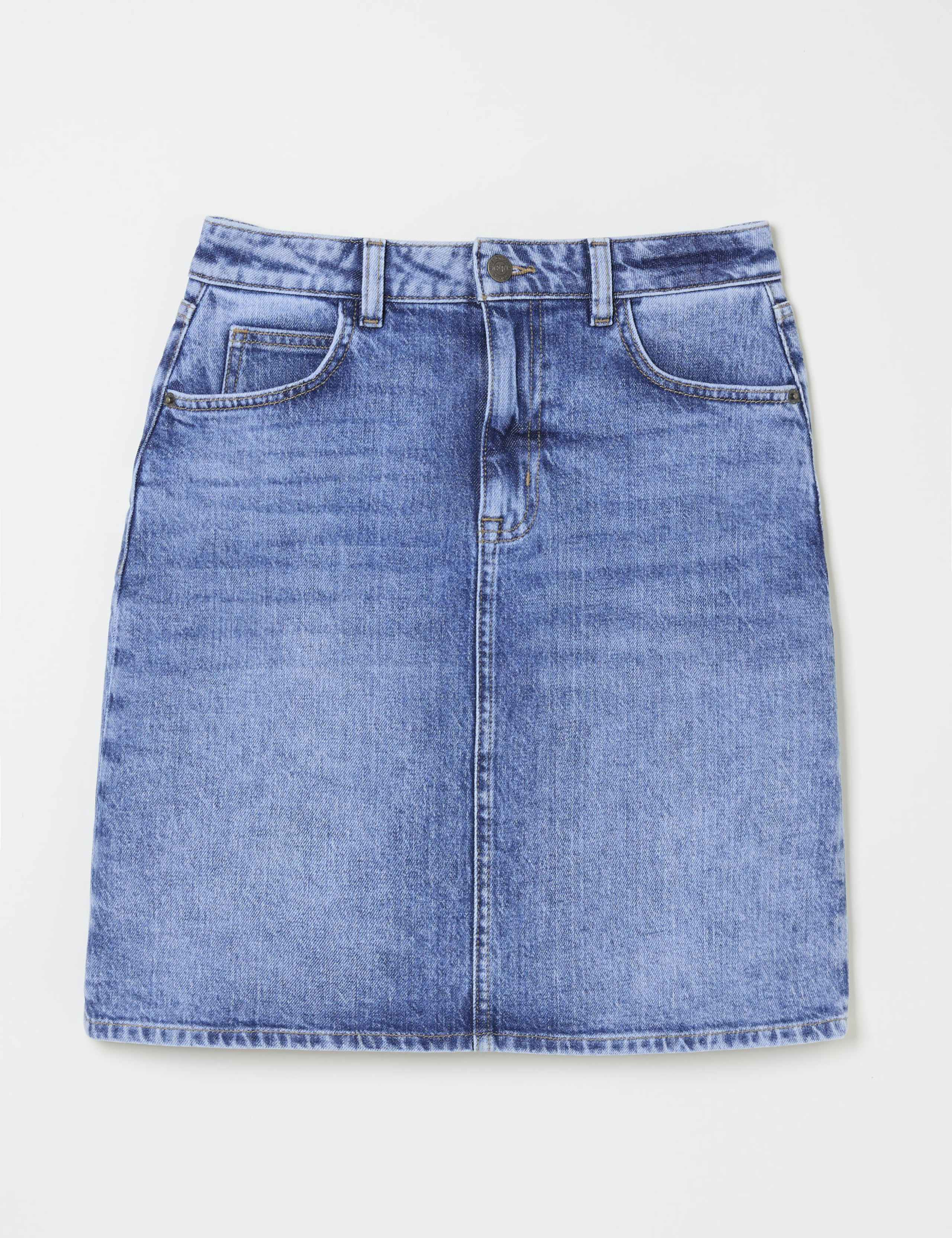 Denim Mini A-Line Skirt 2 of 5