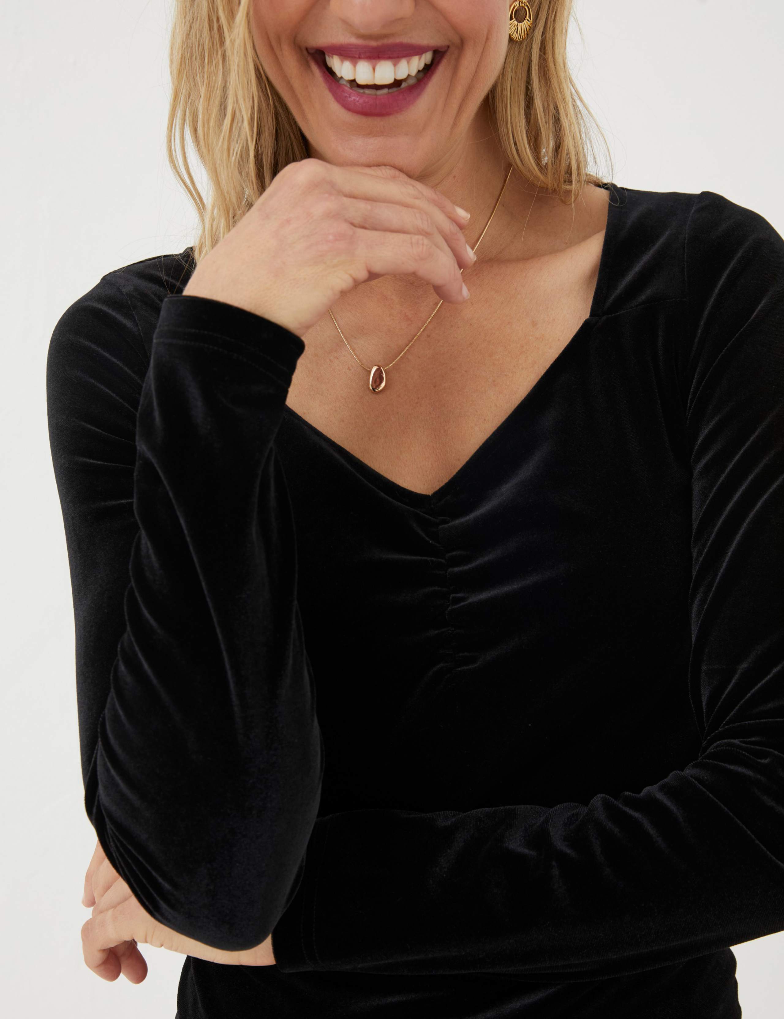 Velvet V-Neck Top 4 of 4