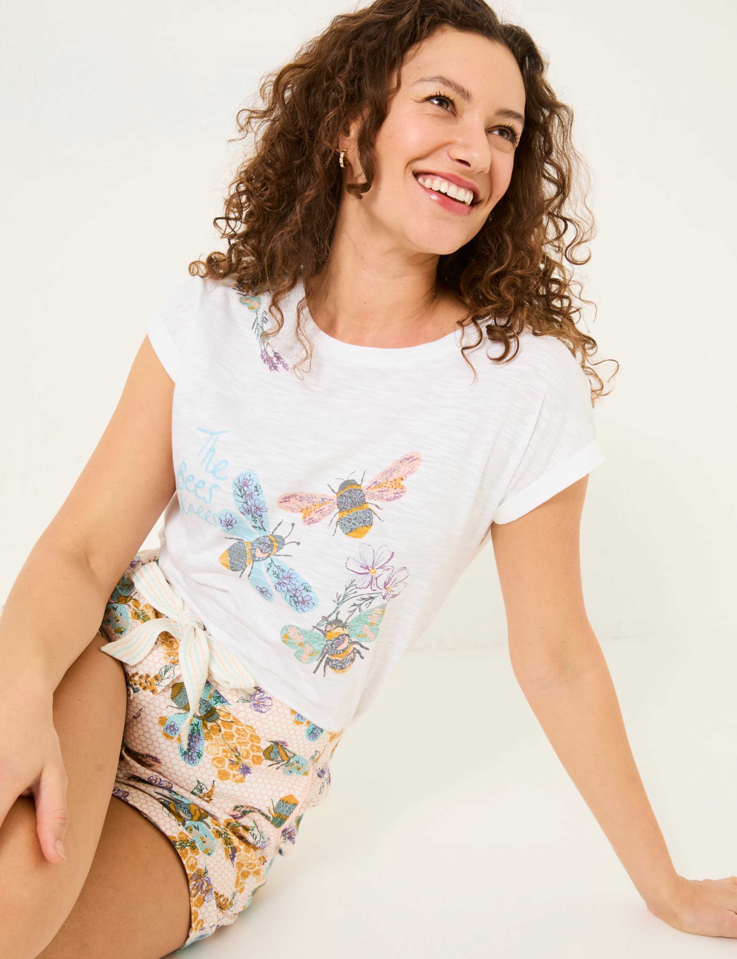 Cotton Rich Bee Print T-Shirt 6 of 6