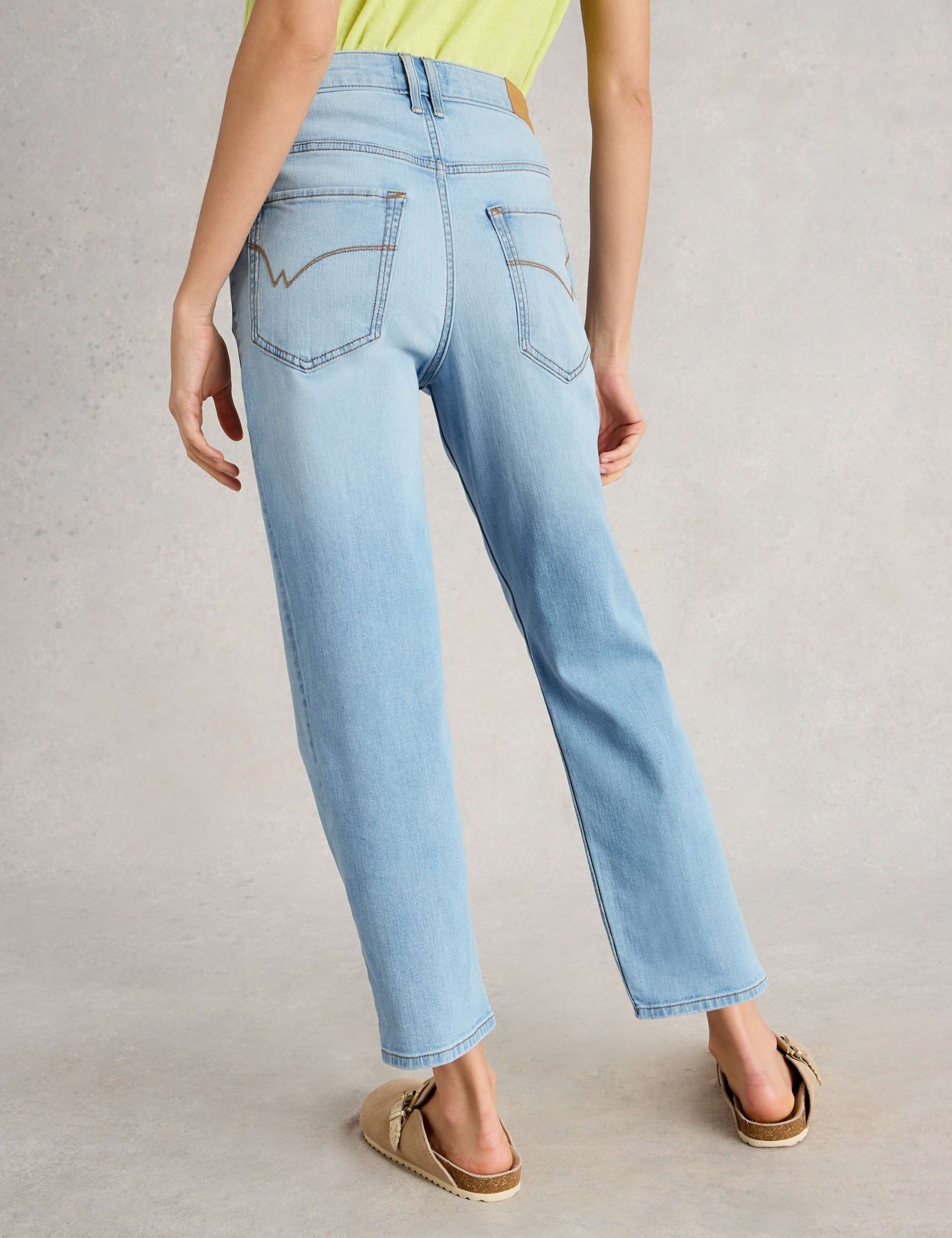 Mid Rise Straight Leg Cropped Jeans 4 of 6