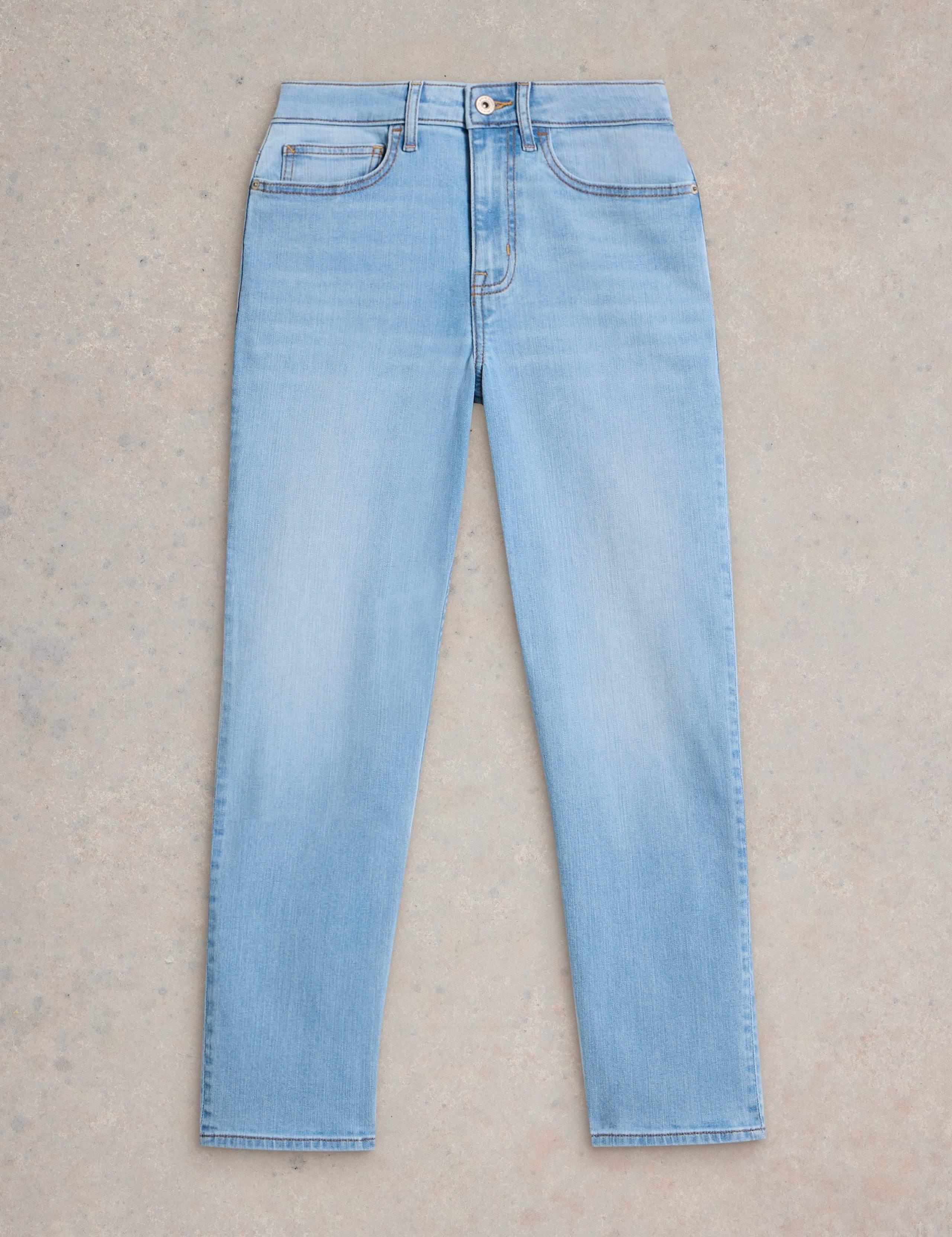 Mid Rise Straight Leg Cropped Jeans 2 of 6