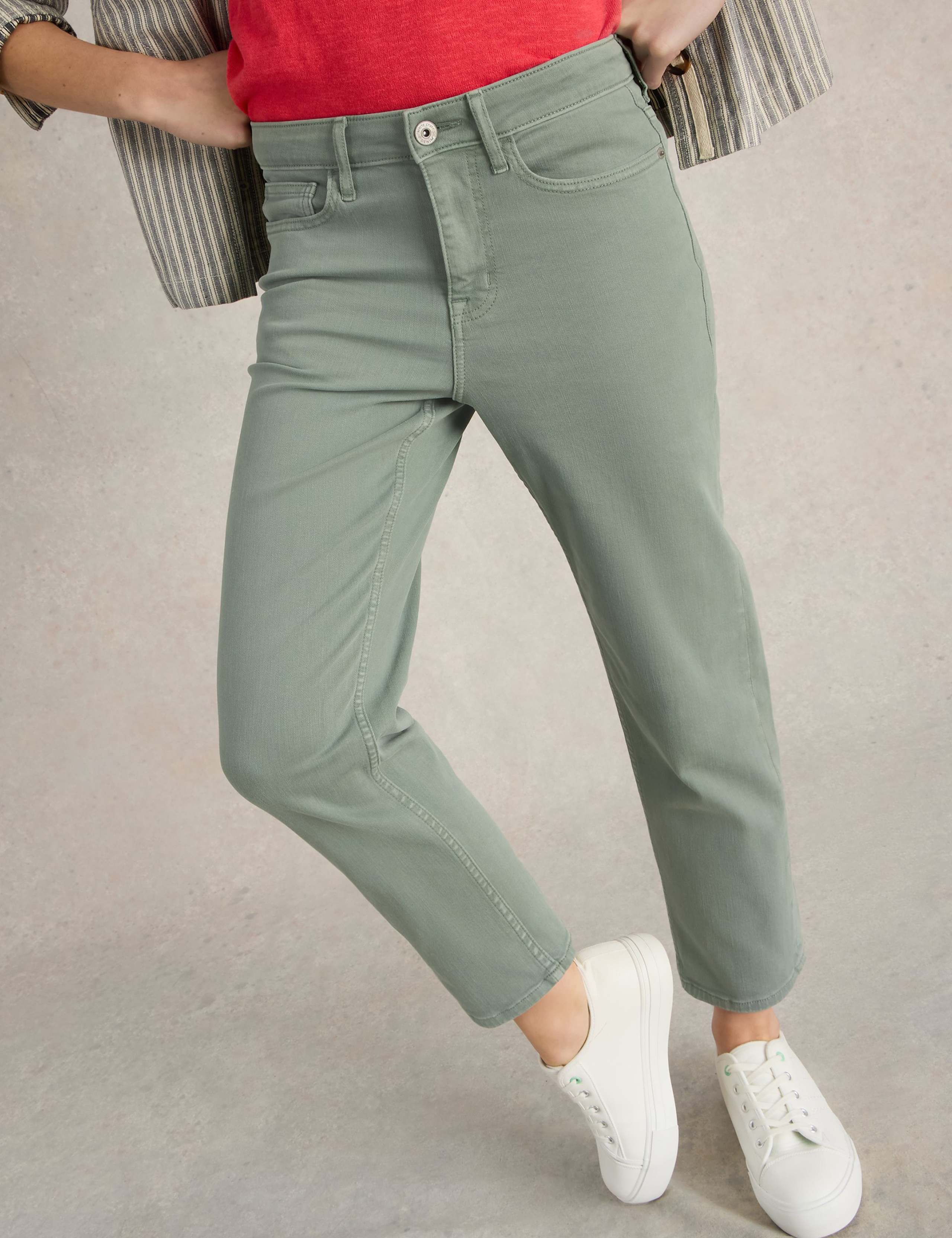 Mid Rise Straight Leg Cropped Jeans 3 of 6