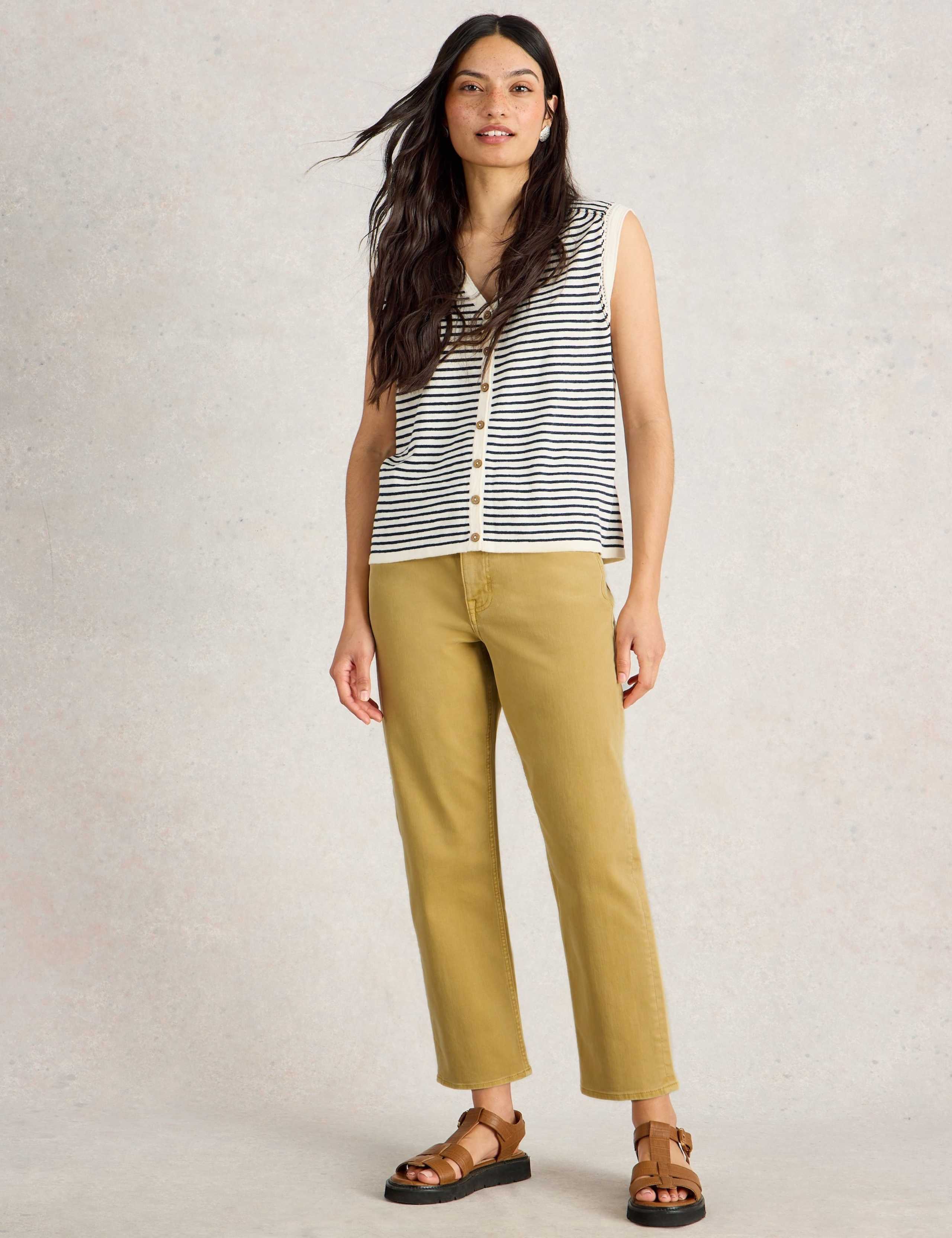 Mid Rise Straight Leg Cropped Jeans 3 of 6