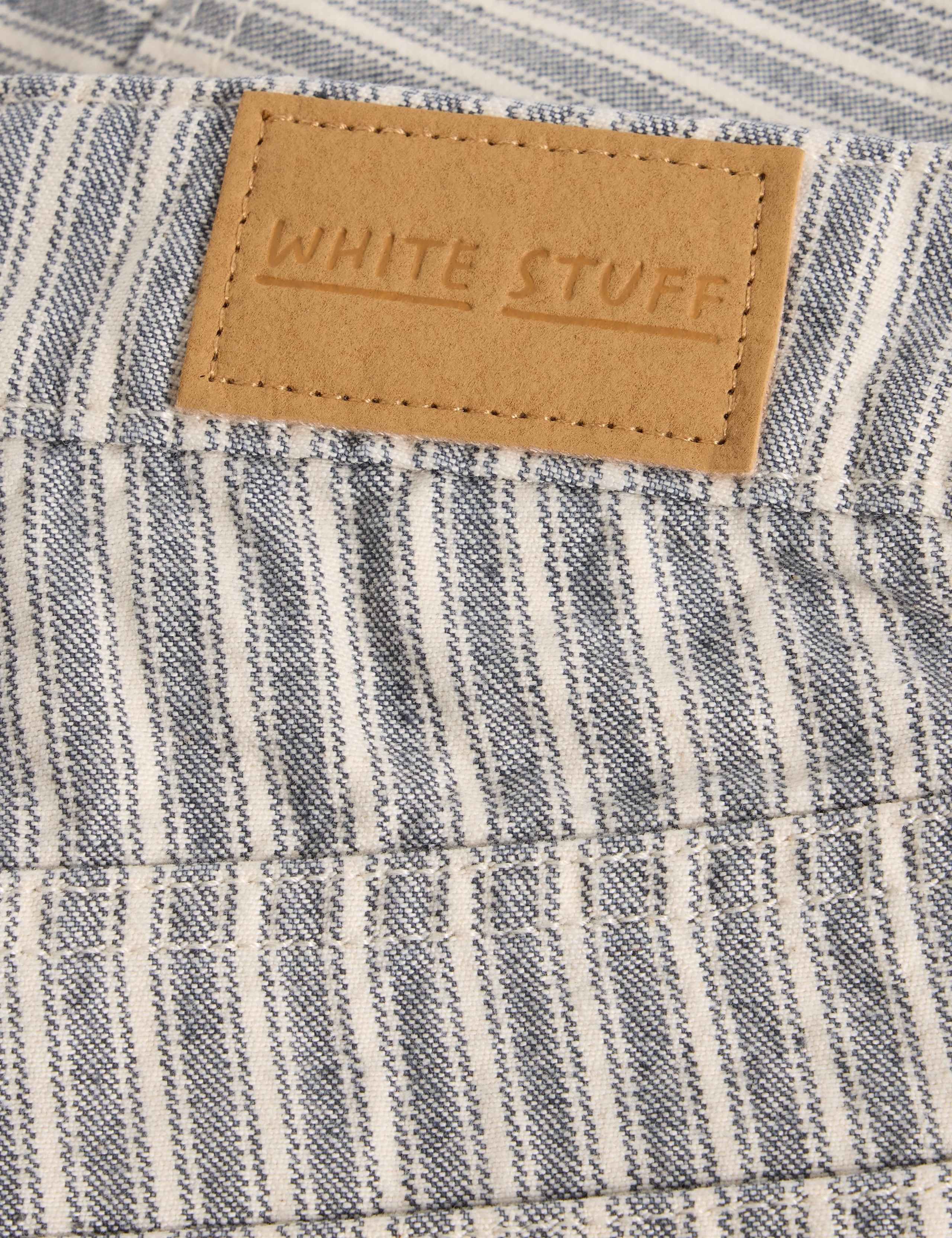 Cotton Rich Striped Denim Shorts 6 of 6