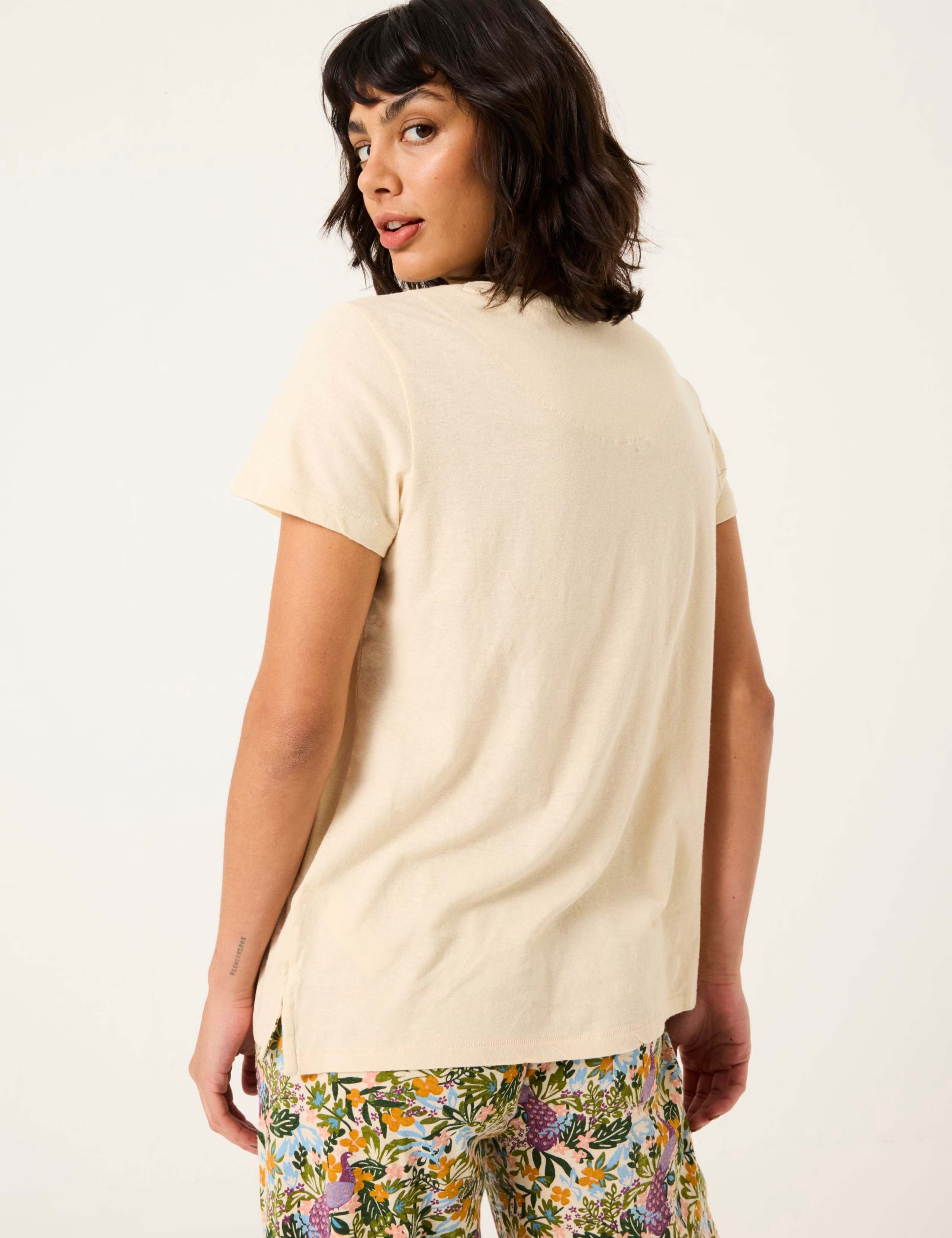 Cotton Linen Peacock Pocket Pyjama Top 3 of 5