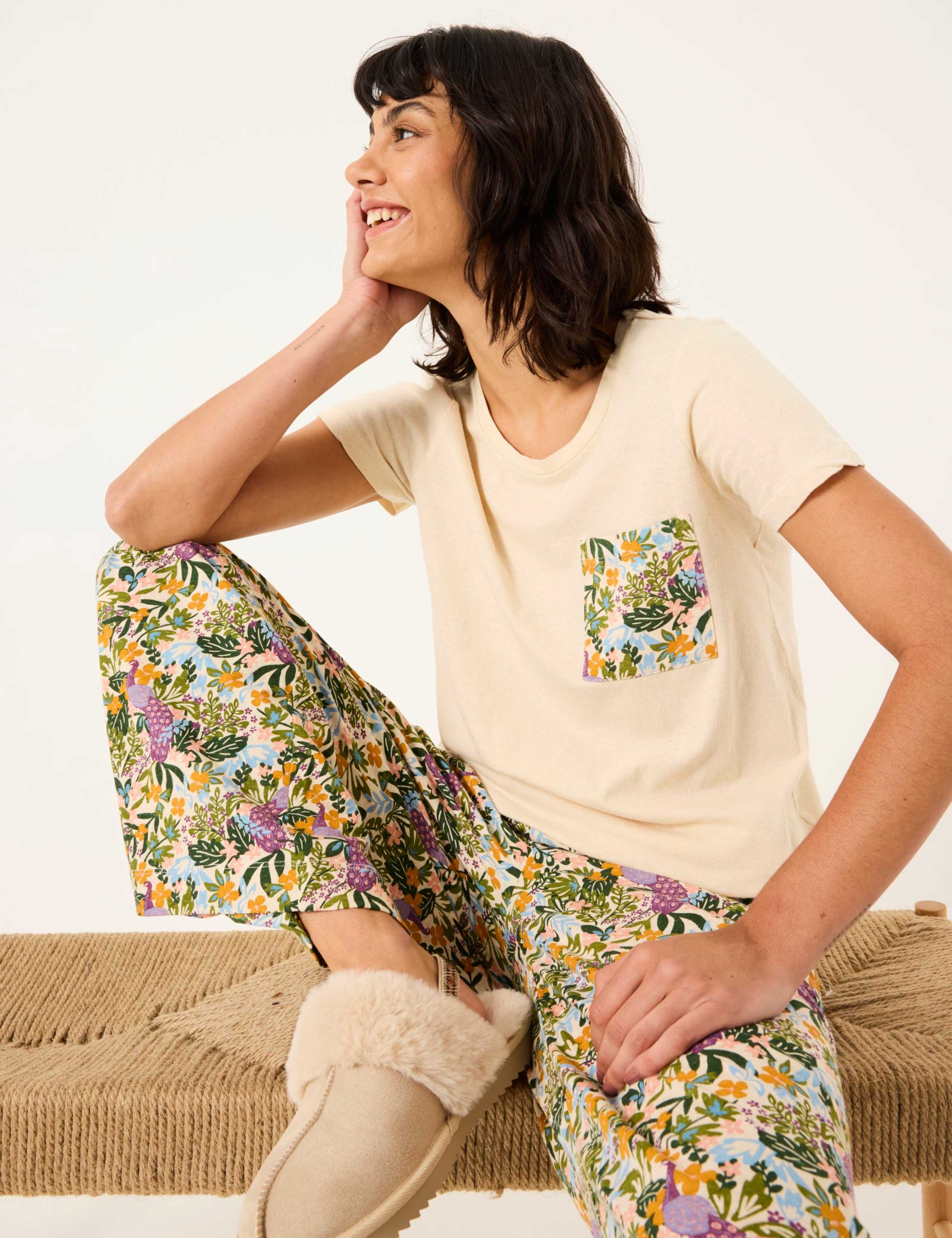 Cotton Linen Peacock Pocket Pyjama Top 5 of 5
