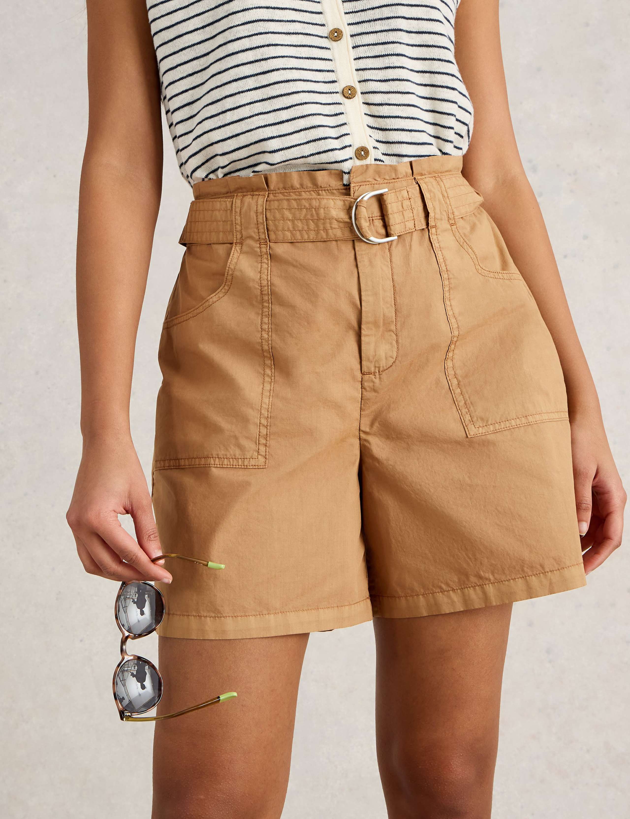 Pure Cotton Belted Shorts 2 of 4