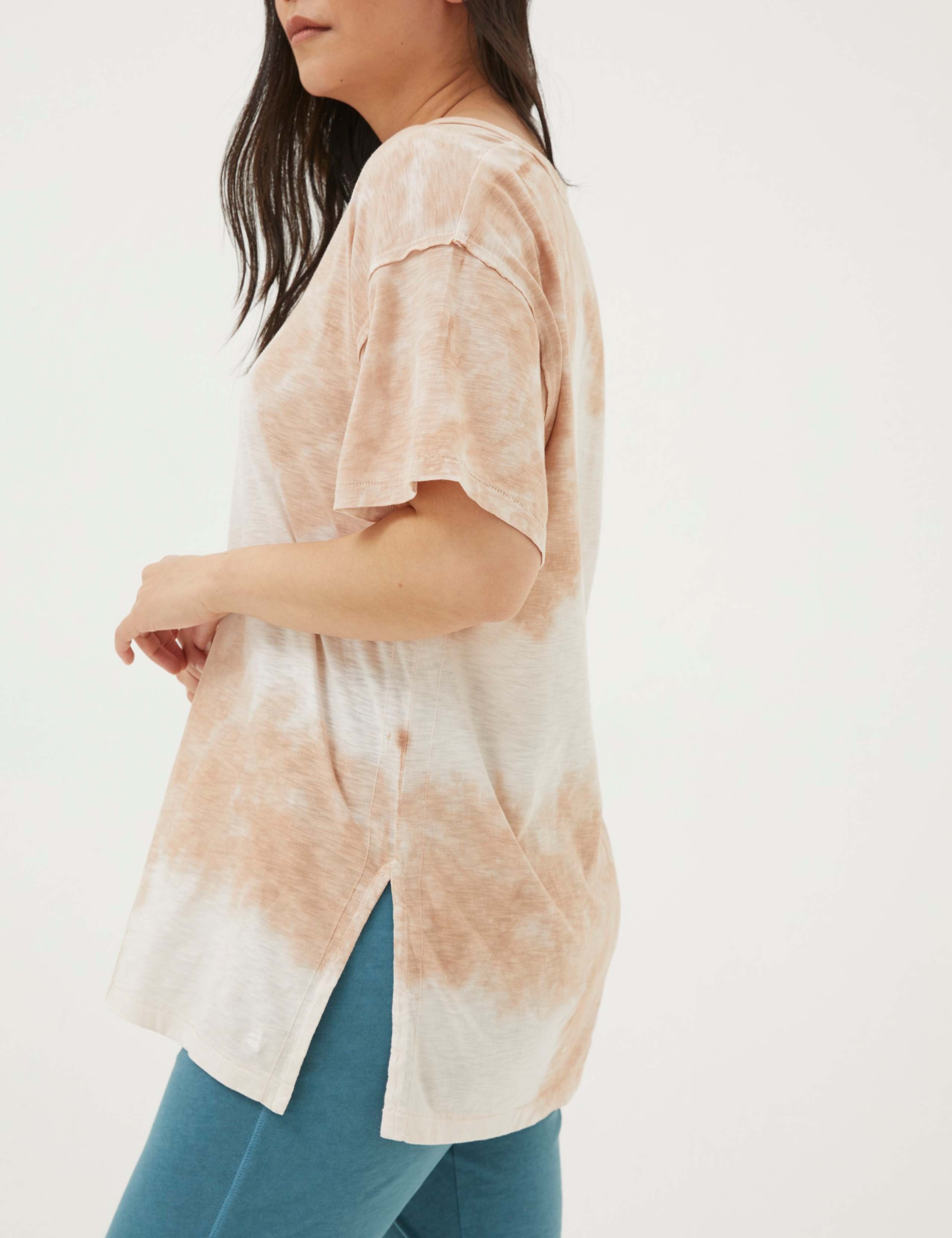 Cotton Rich Tie Dye V-Neck Relaxed T-Shirt 3 of 5