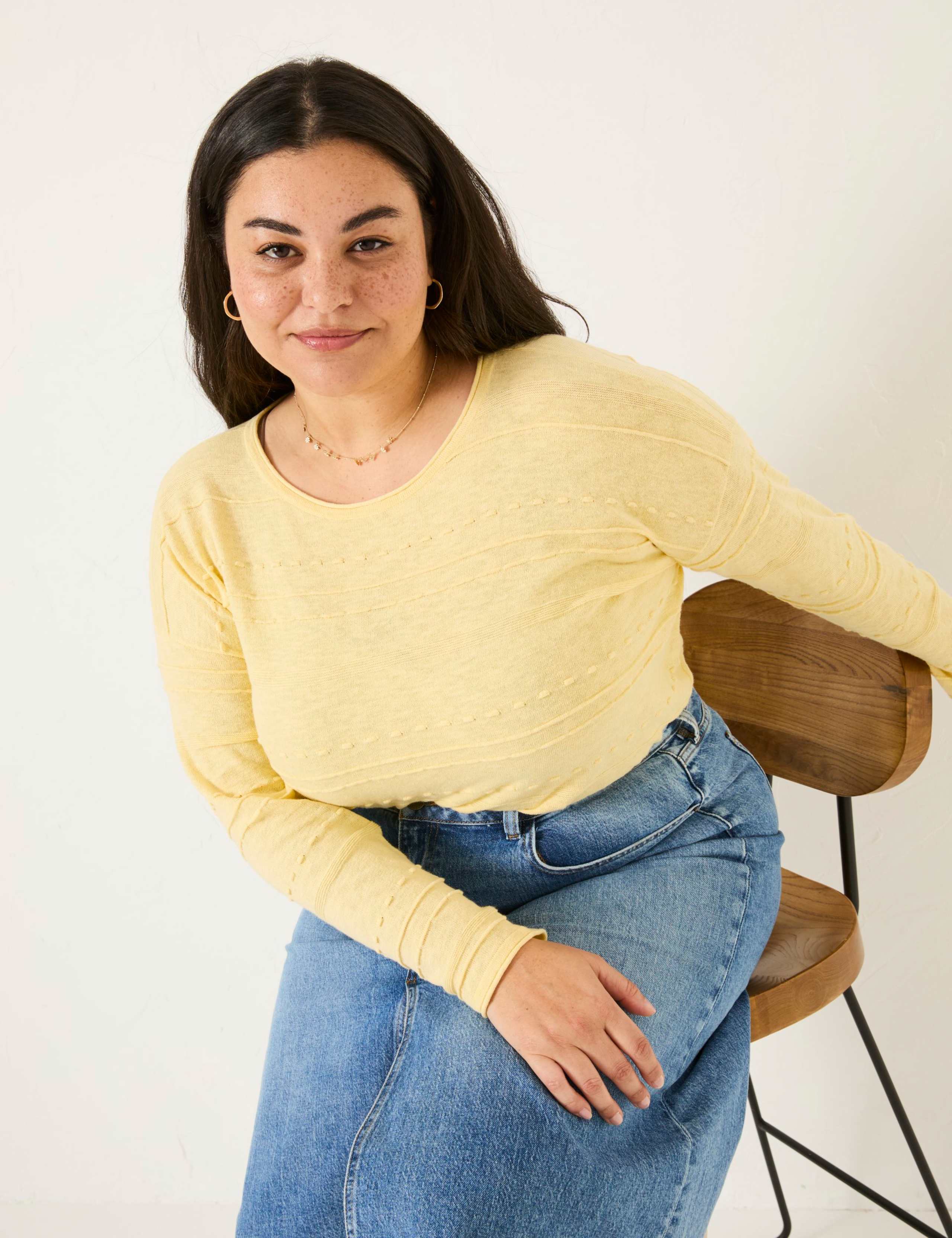Cotton Rich Jumper with Linen 6 of 8
