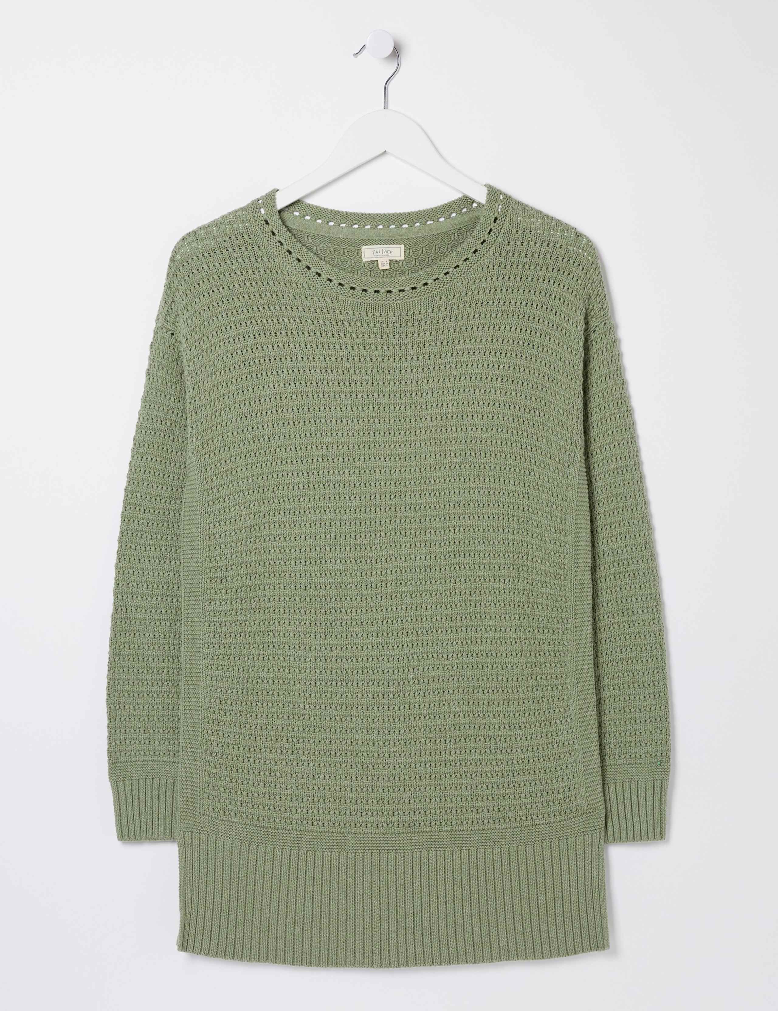 Pure Cotton Textured Split Hem Longline Jumper 2 of 4