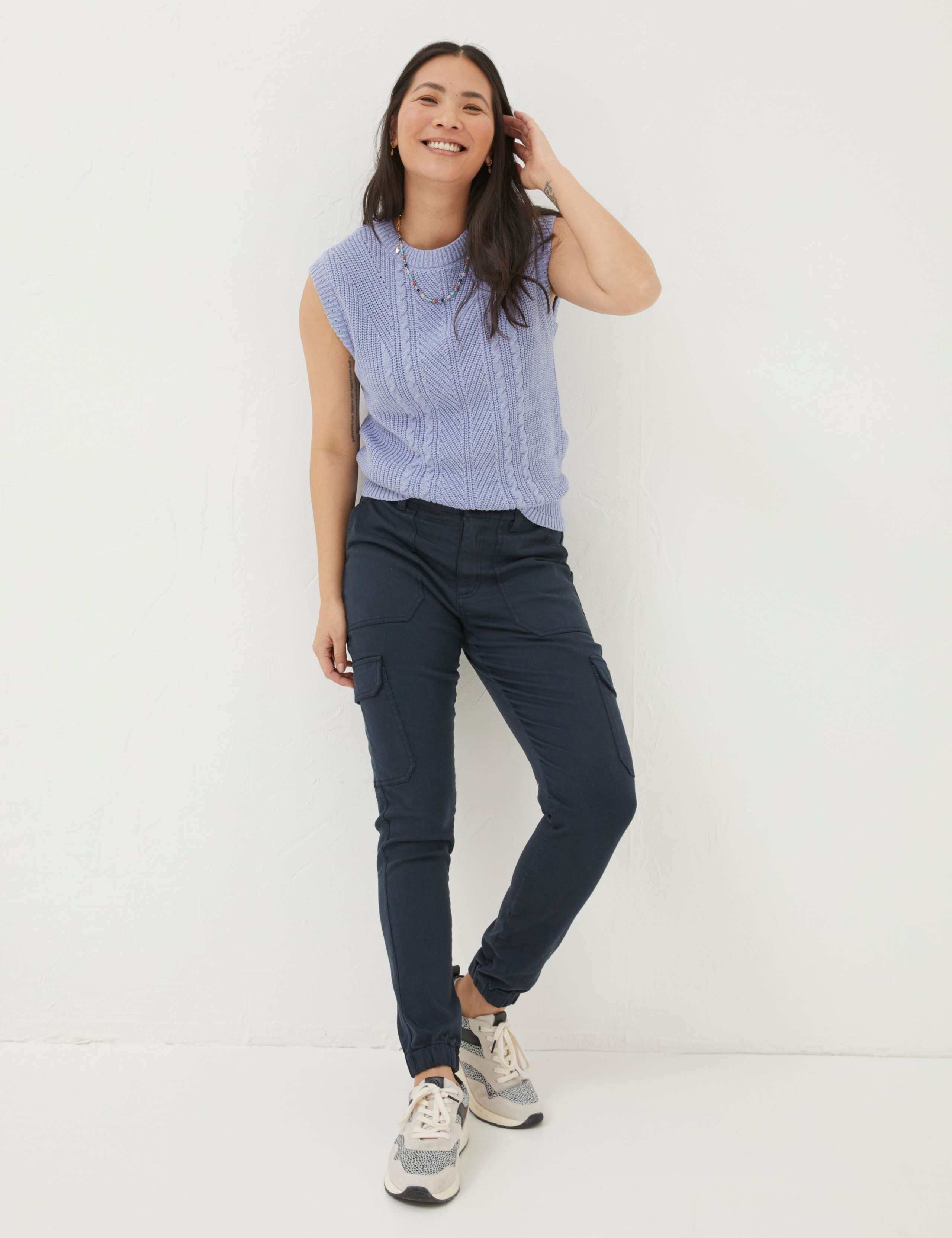 Cotton Rich Cargo Cuffed Trousers 1 of 4