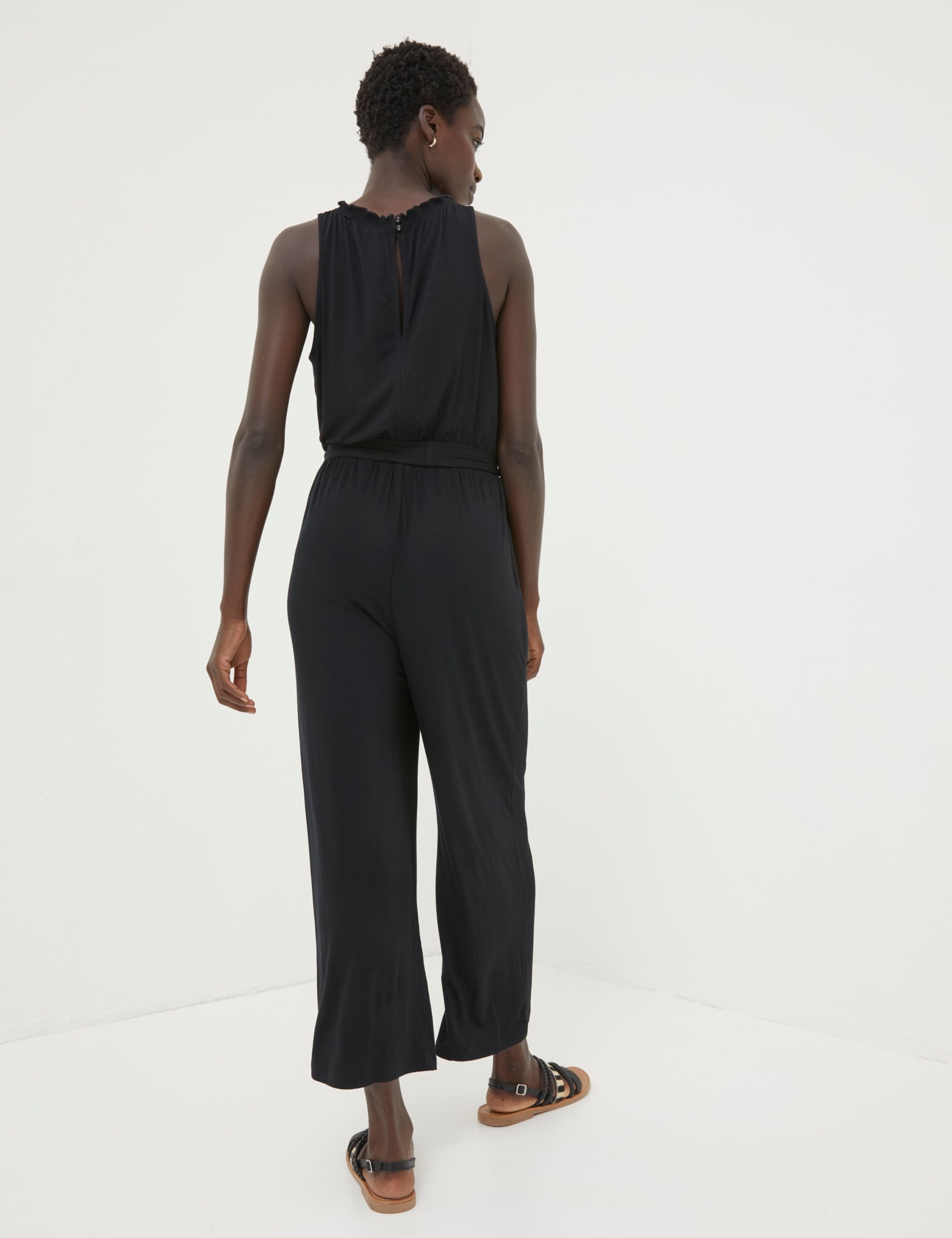 オールインワン・サロペット Zip-front Cropped Wide Leg Jumpsuit Coral Zip-Up Front Cropped Long Sleeve Jumpsuit – IC Collection