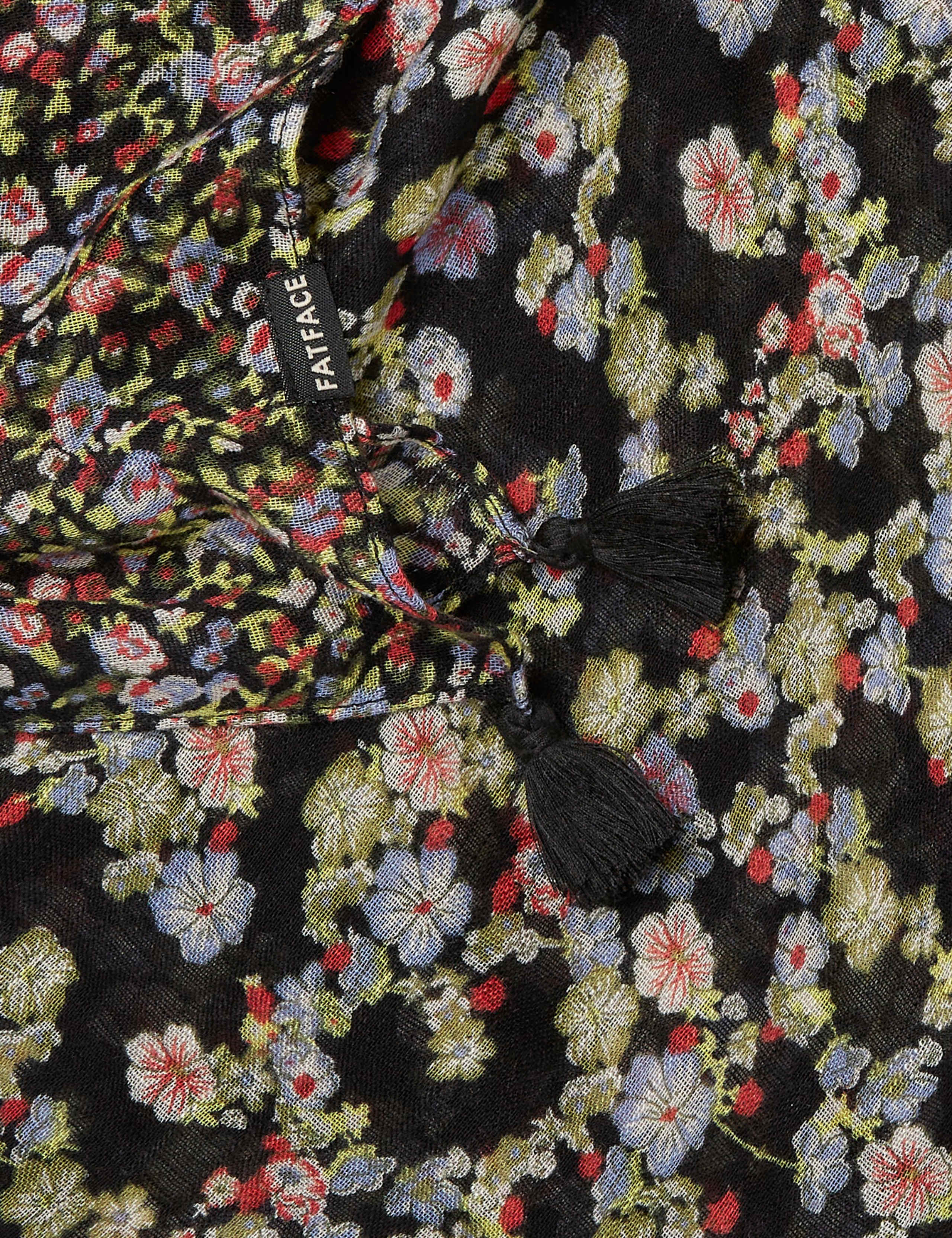 Printed Floral Tassel Scarf 2 of 2