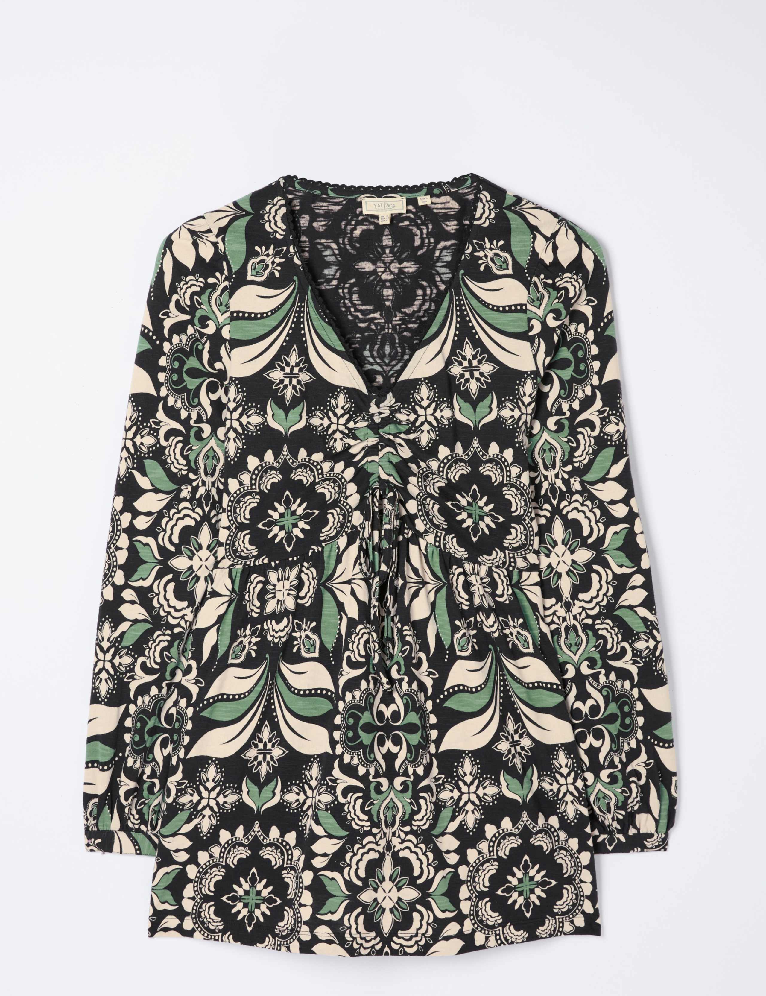Cotton Modal Blend Floral V-Neck Tunic 2 of 6