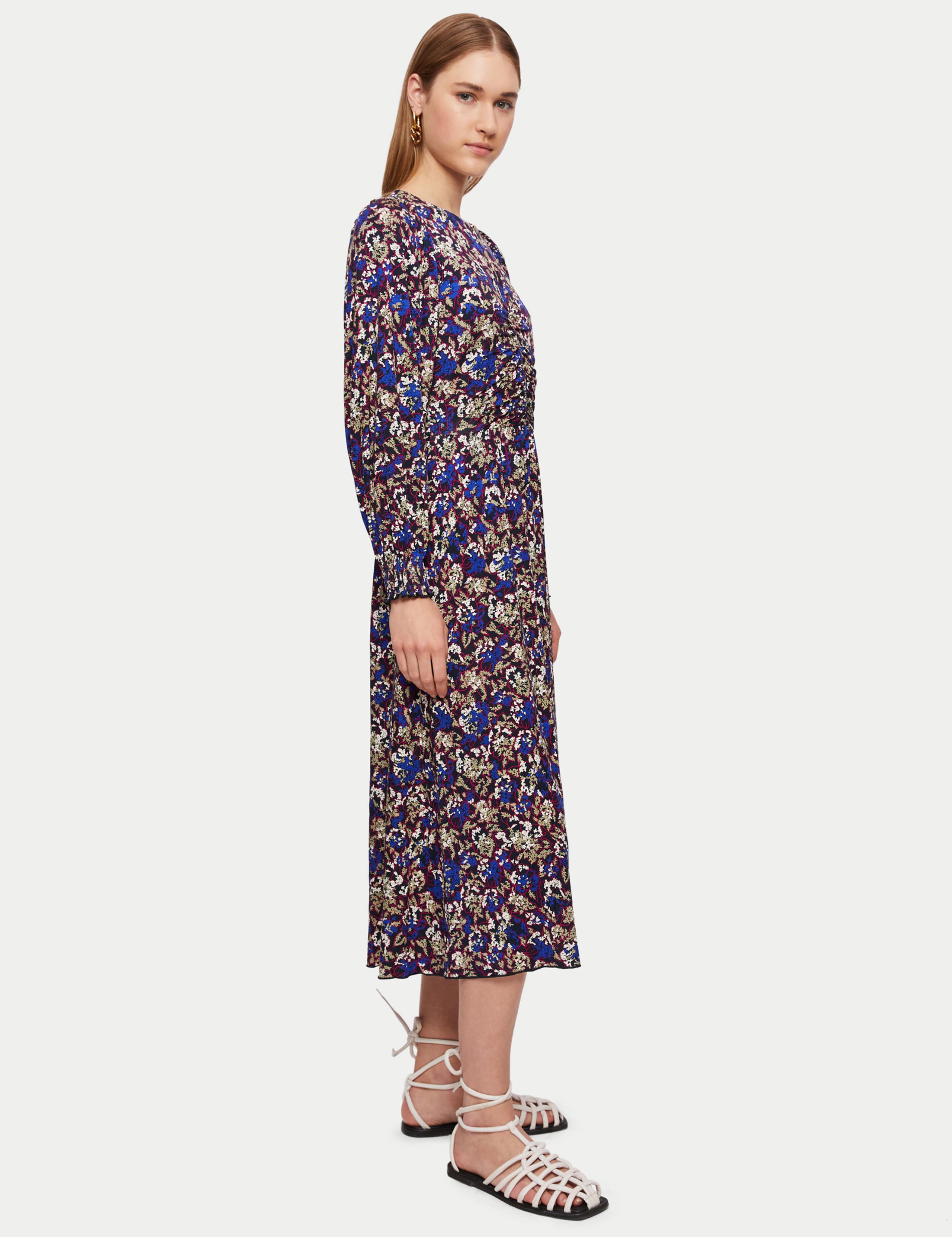 Jersey Floral Round Neck Midi Tea Dress 6 of 7