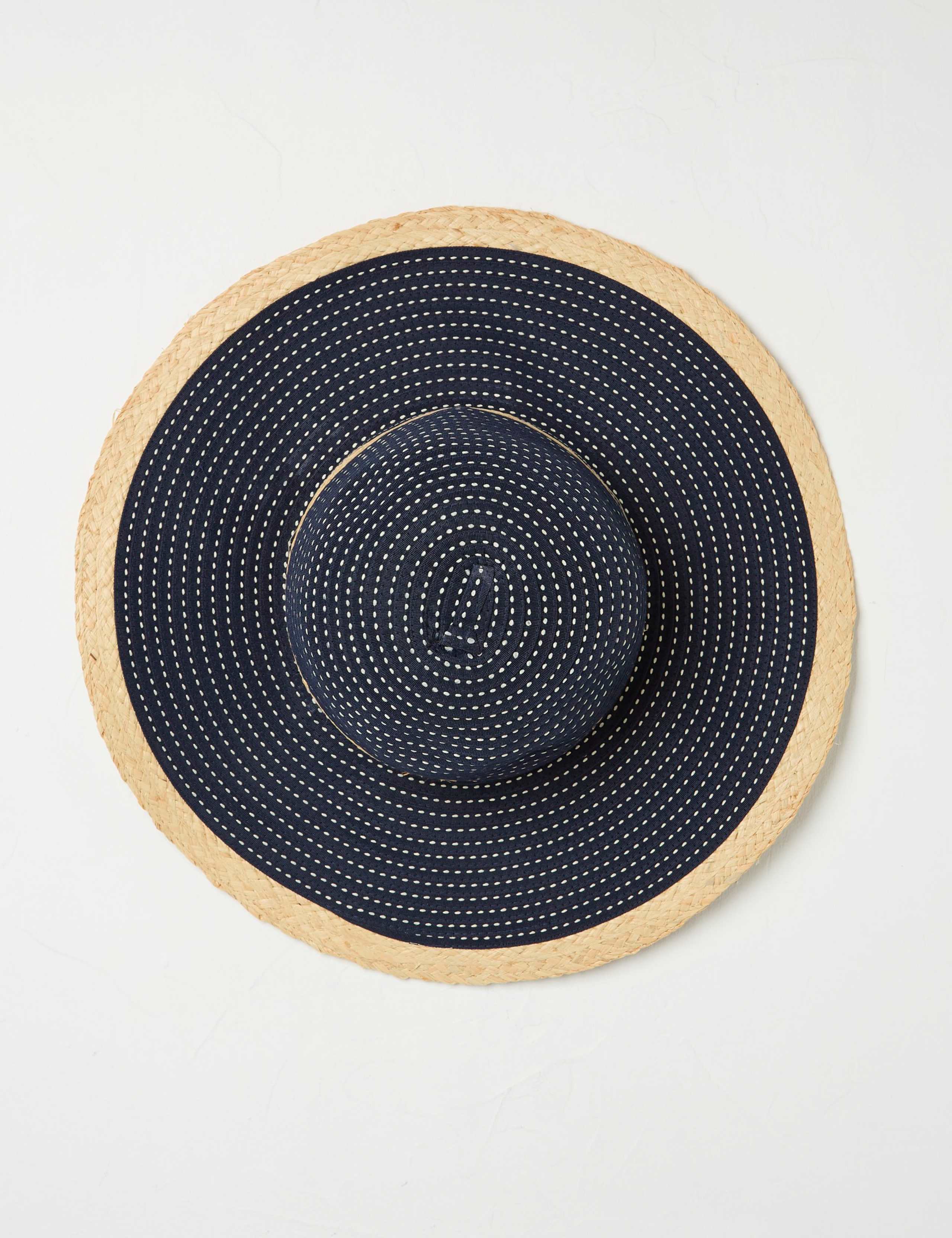 Textured Raffia Trim Floppy Hat 2 of 2