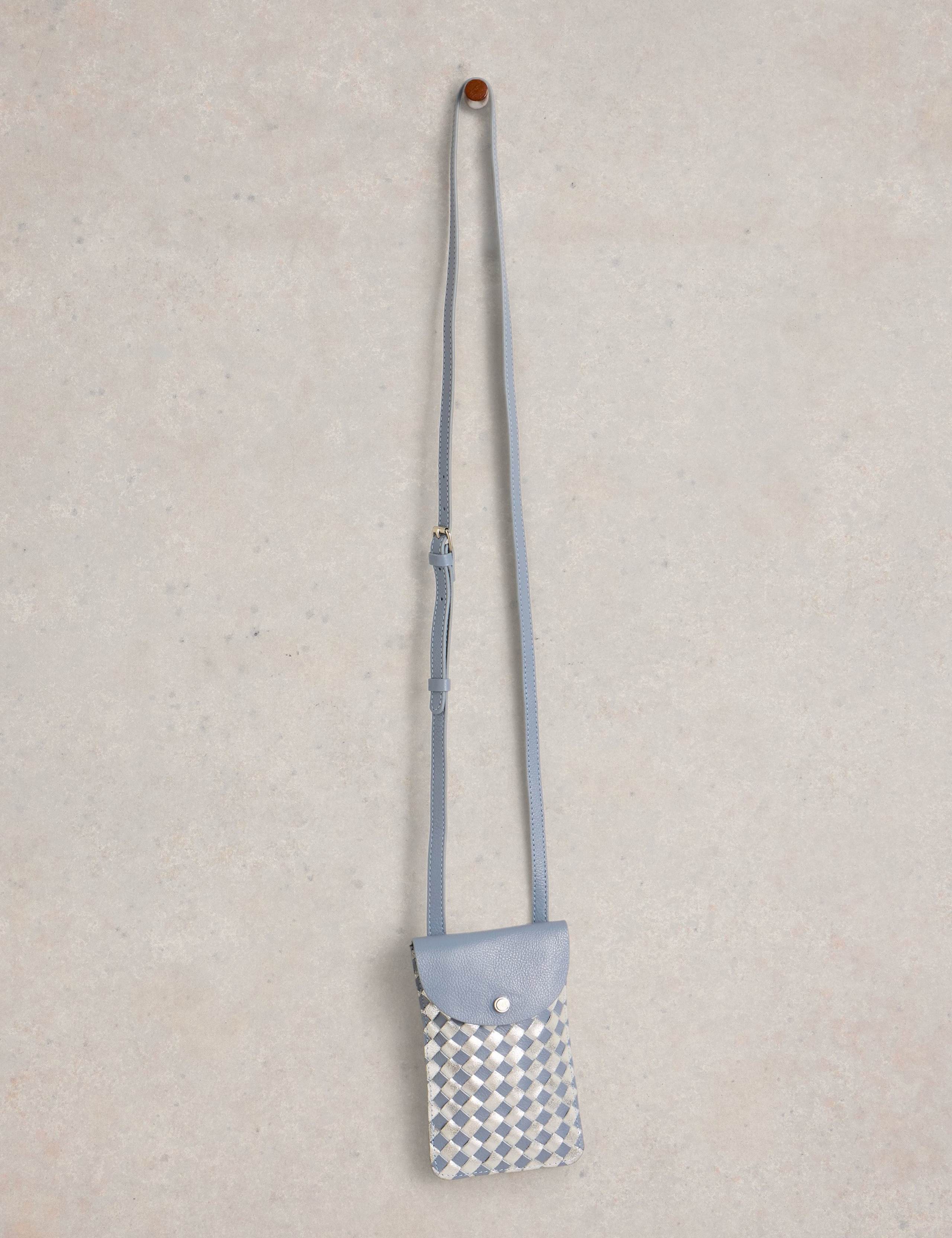 Leather Weave Cross Body Phone Bag 3 of 4