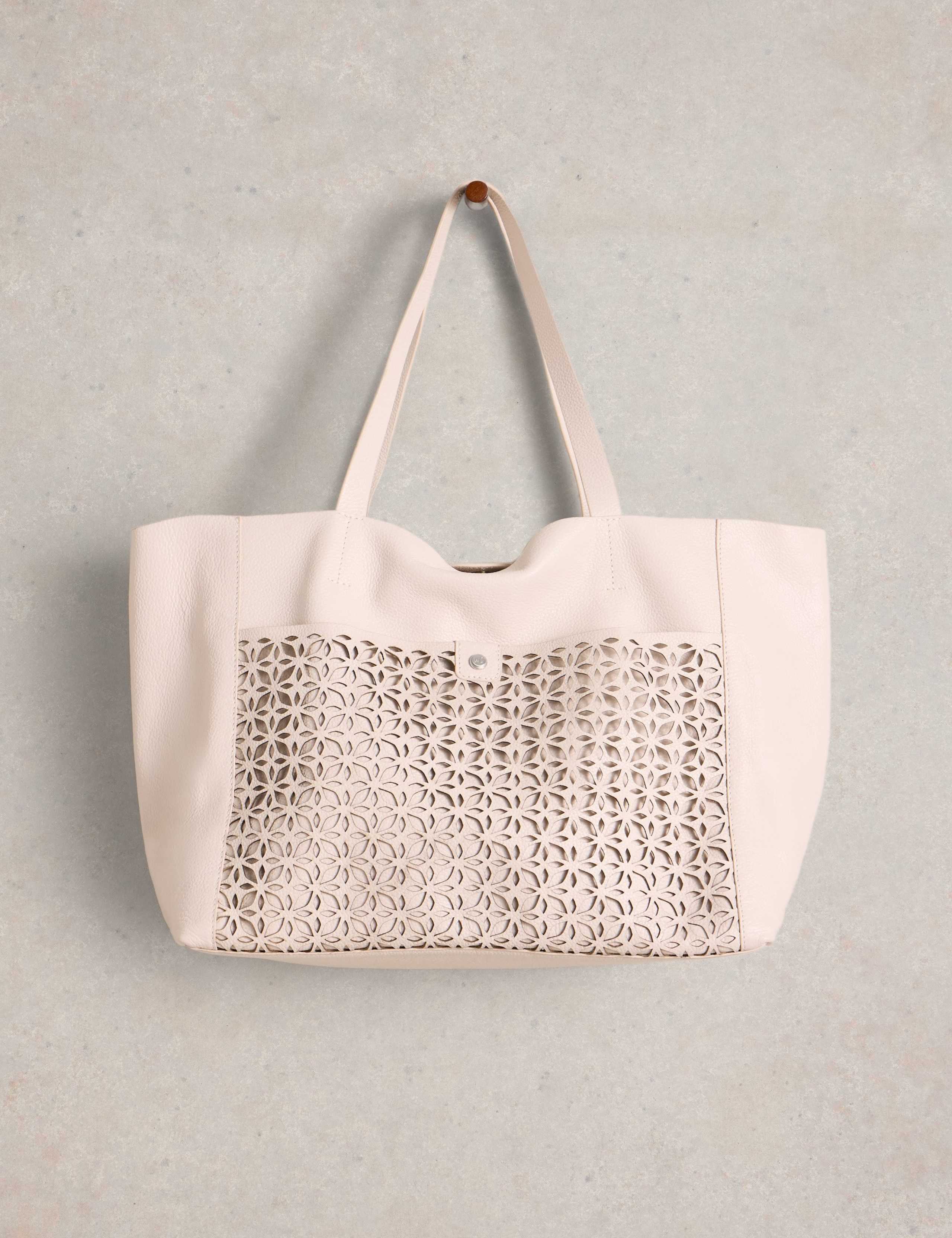 Leather Laser Cut Tote Bag 3 of 4