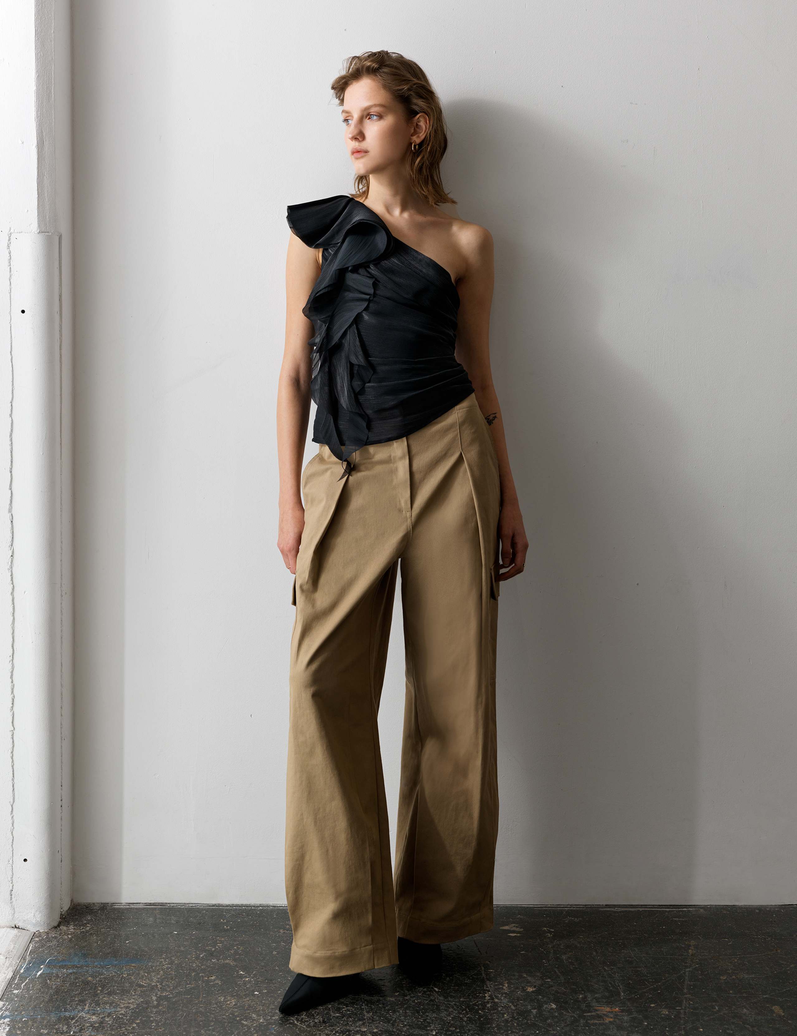 Cotton Rich Cargo Straight Leg Trousers 3 of 5
