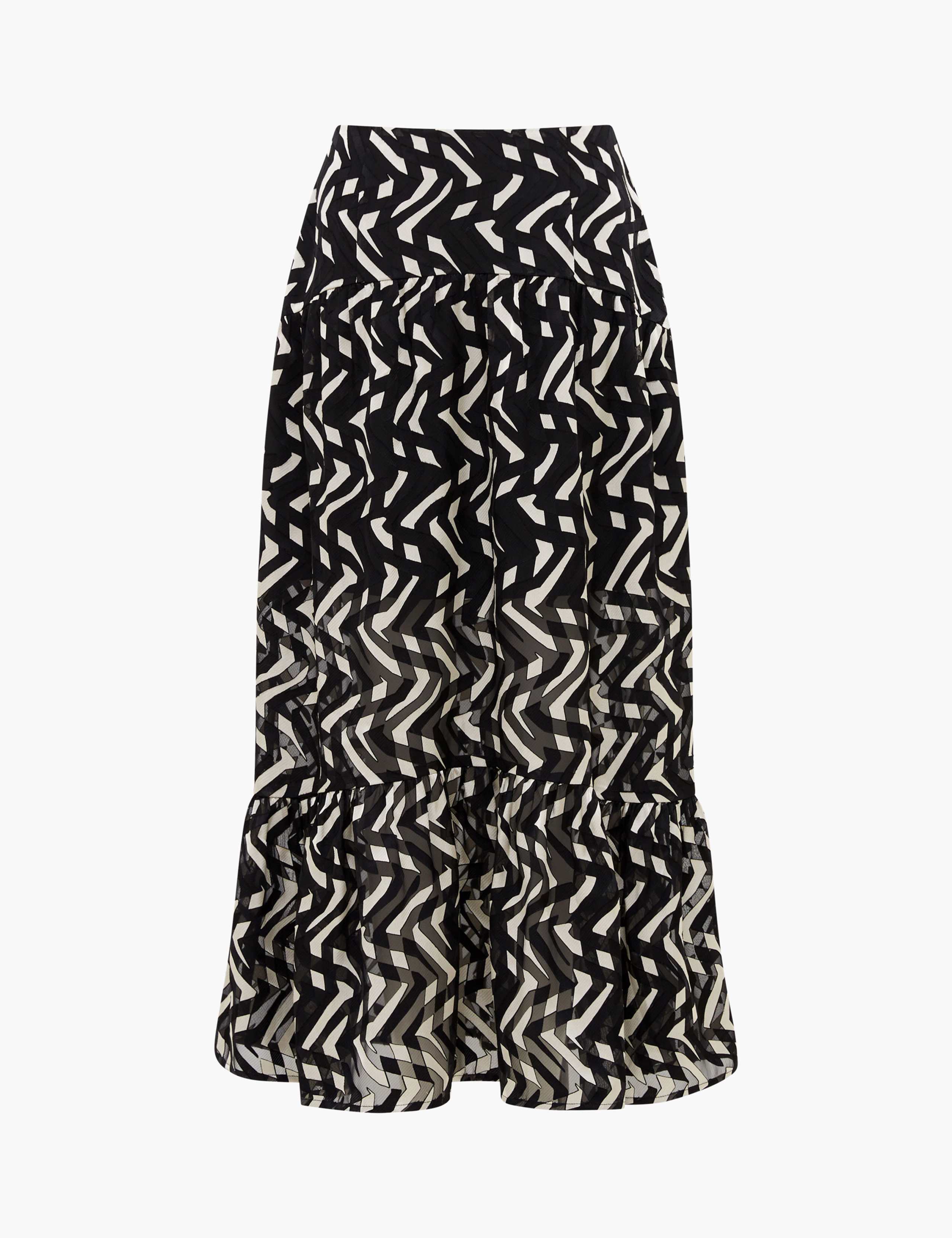 Satin Floral Midi Tiered Skirt 2 of 4