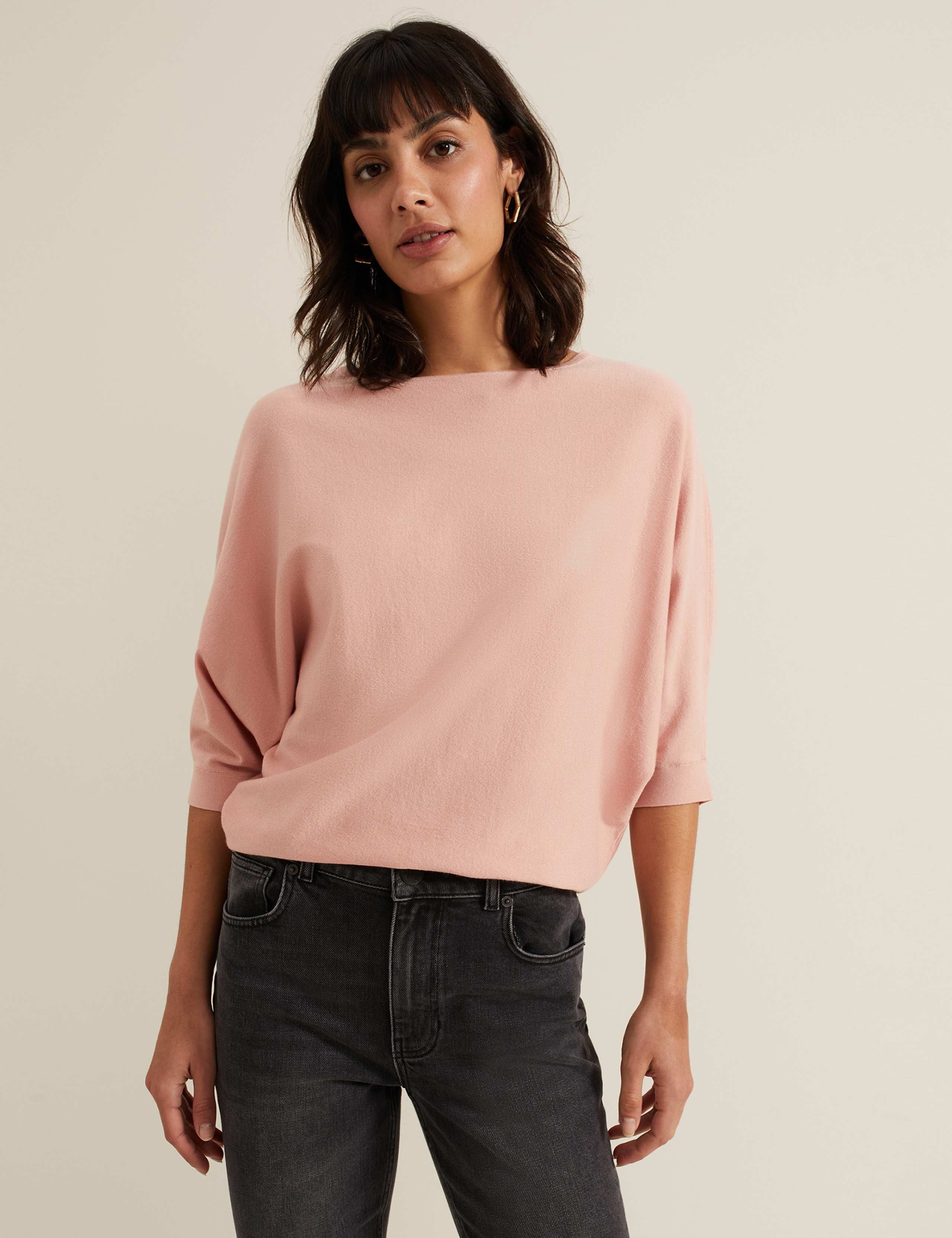 Slash Neck Batwing Sleeve Jumper 1 of 6