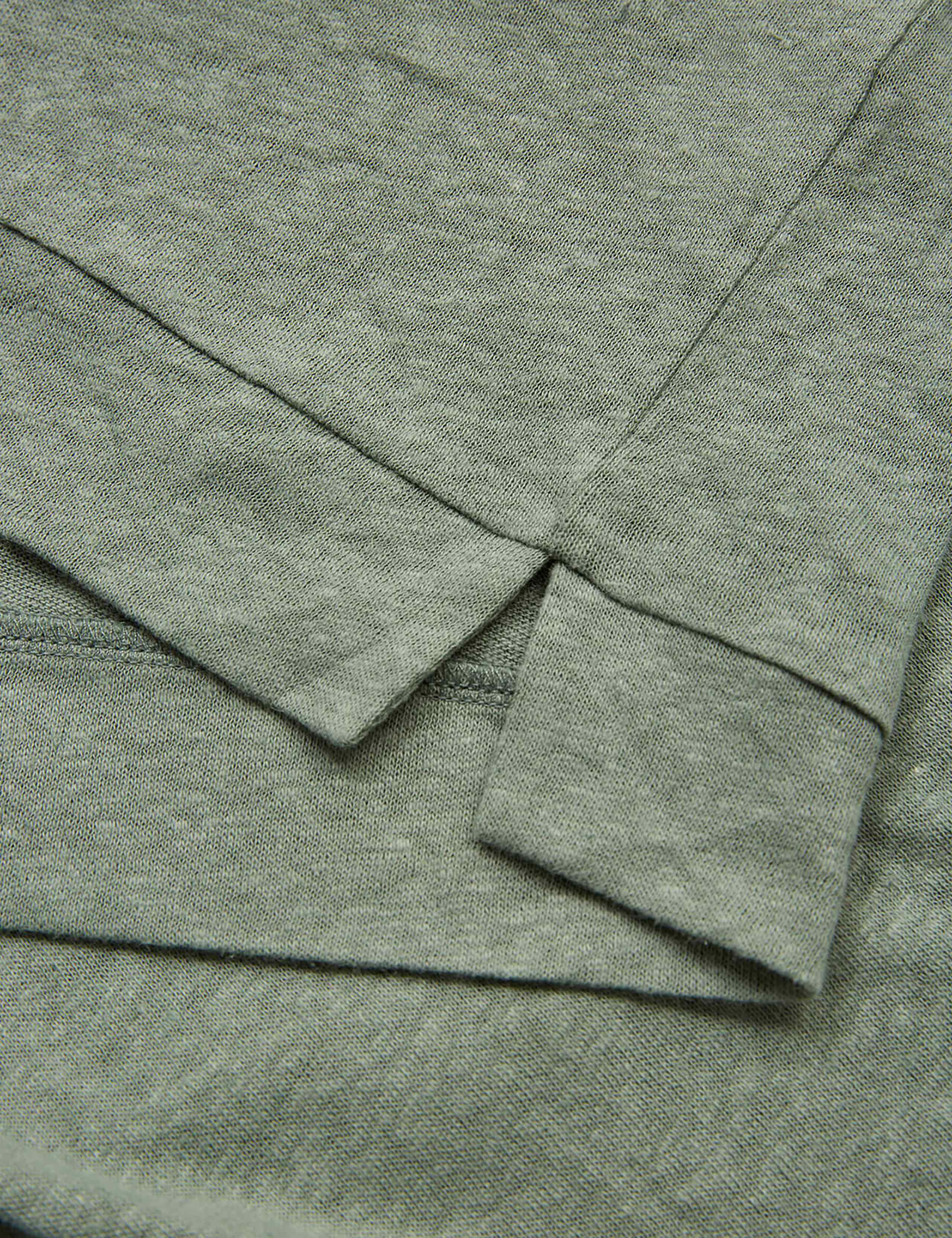 Cotton Linen Blend Crew Neck Sweatshirt 5 of 5