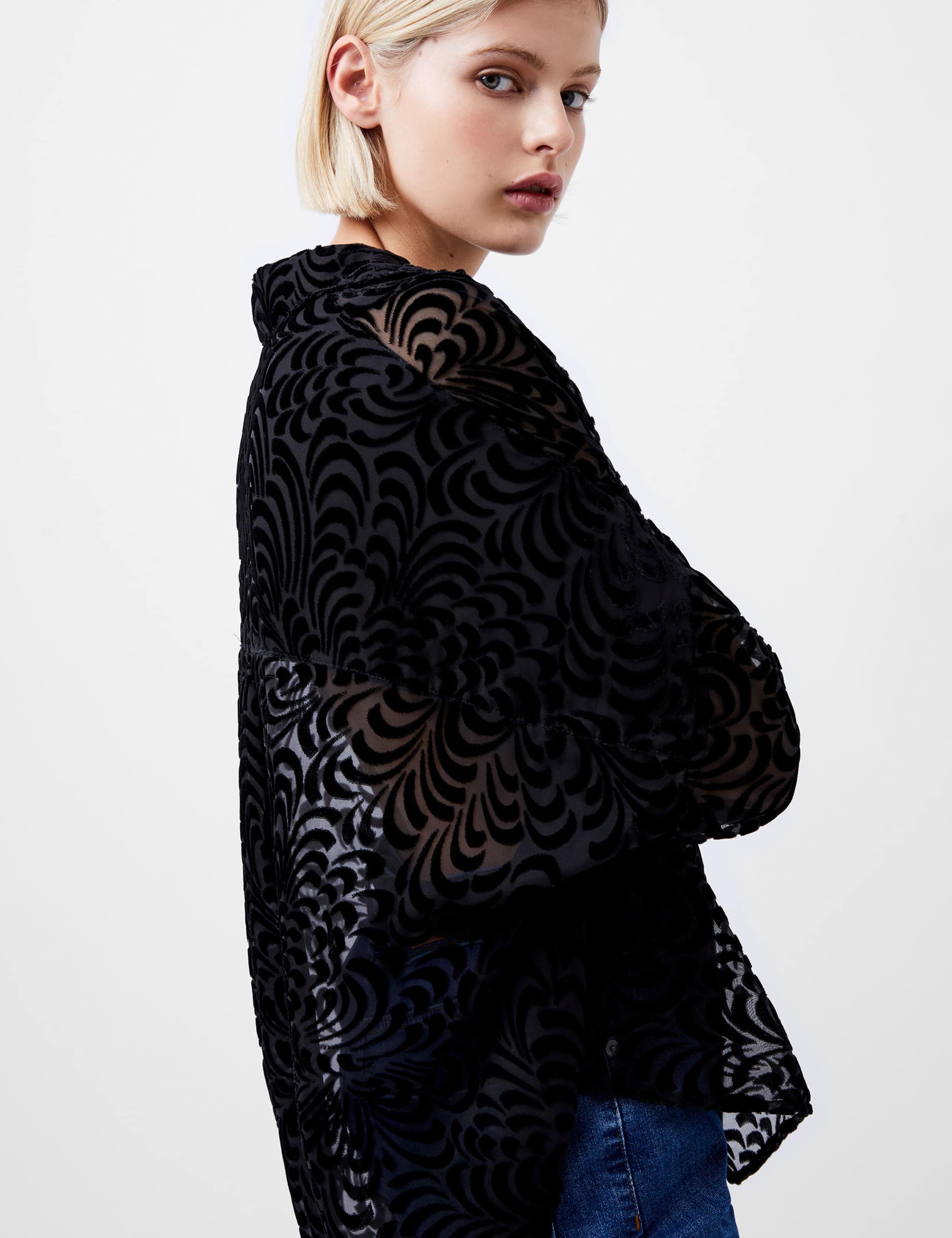 Geometric V-Neck Blouse 4 of 4