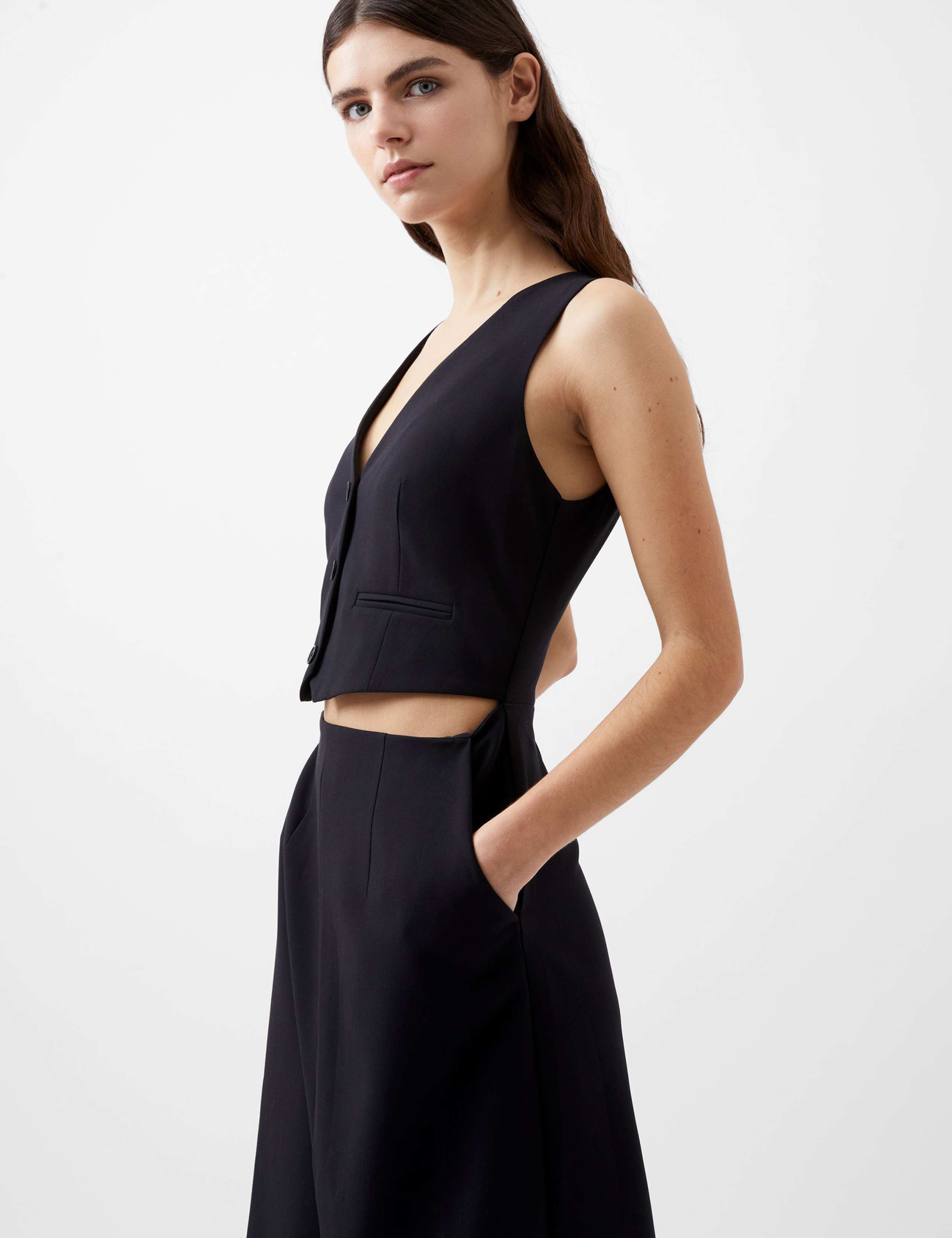 Twill Waistcoat Dress 1 of 4