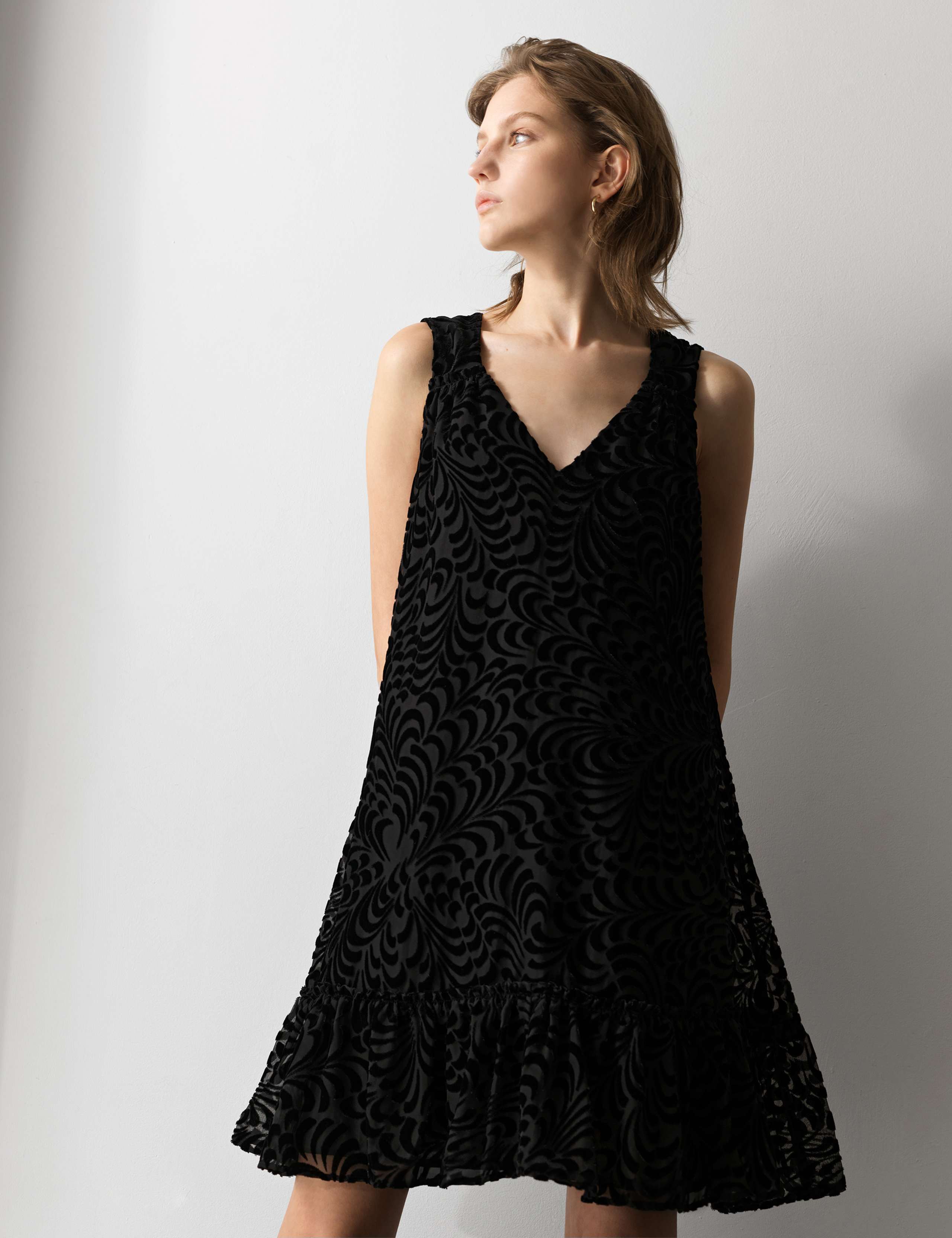 Floral V-Neck Mini Swing Dress 1 of 4
