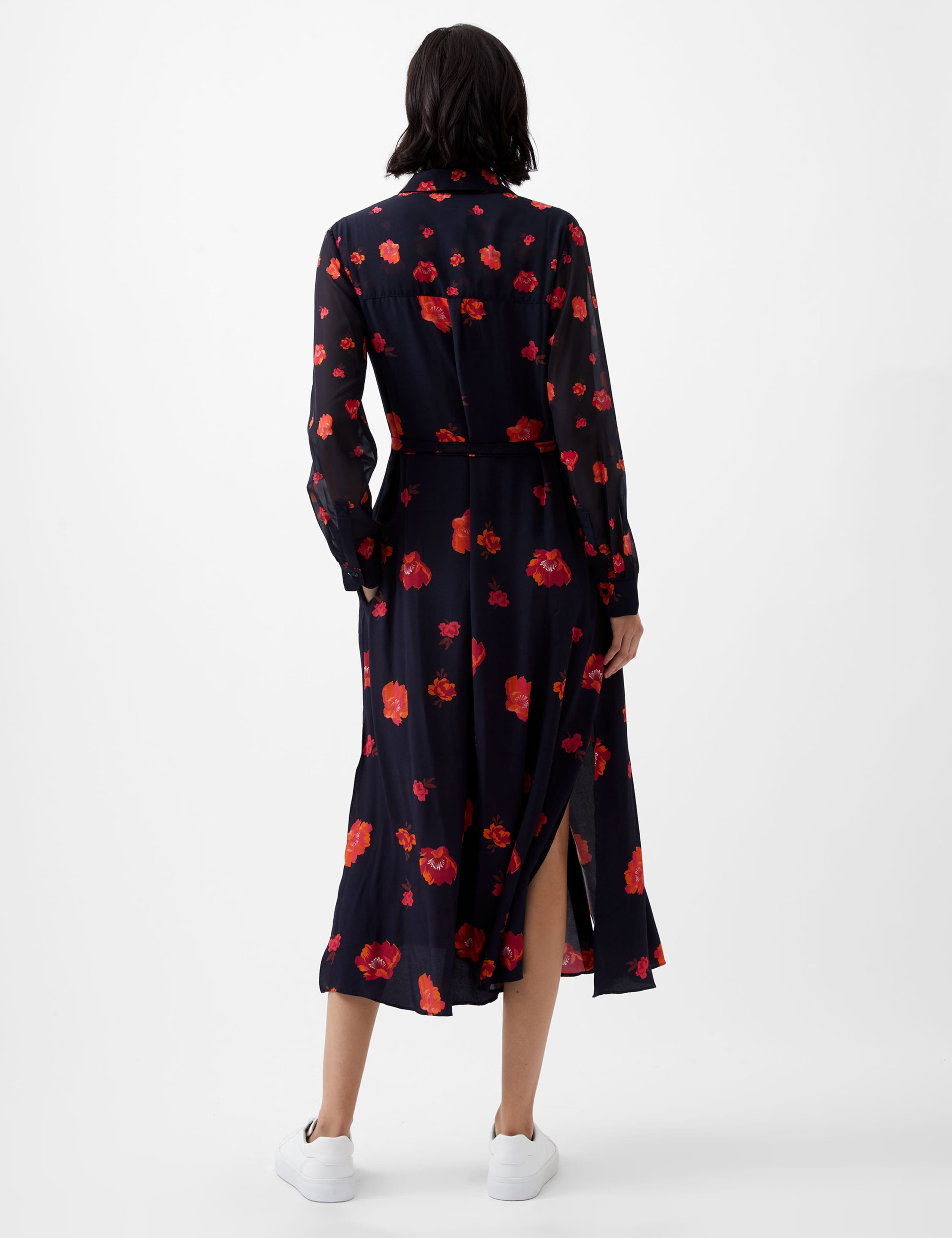 Floral Belted Midi Shirt Dress 4 of 4