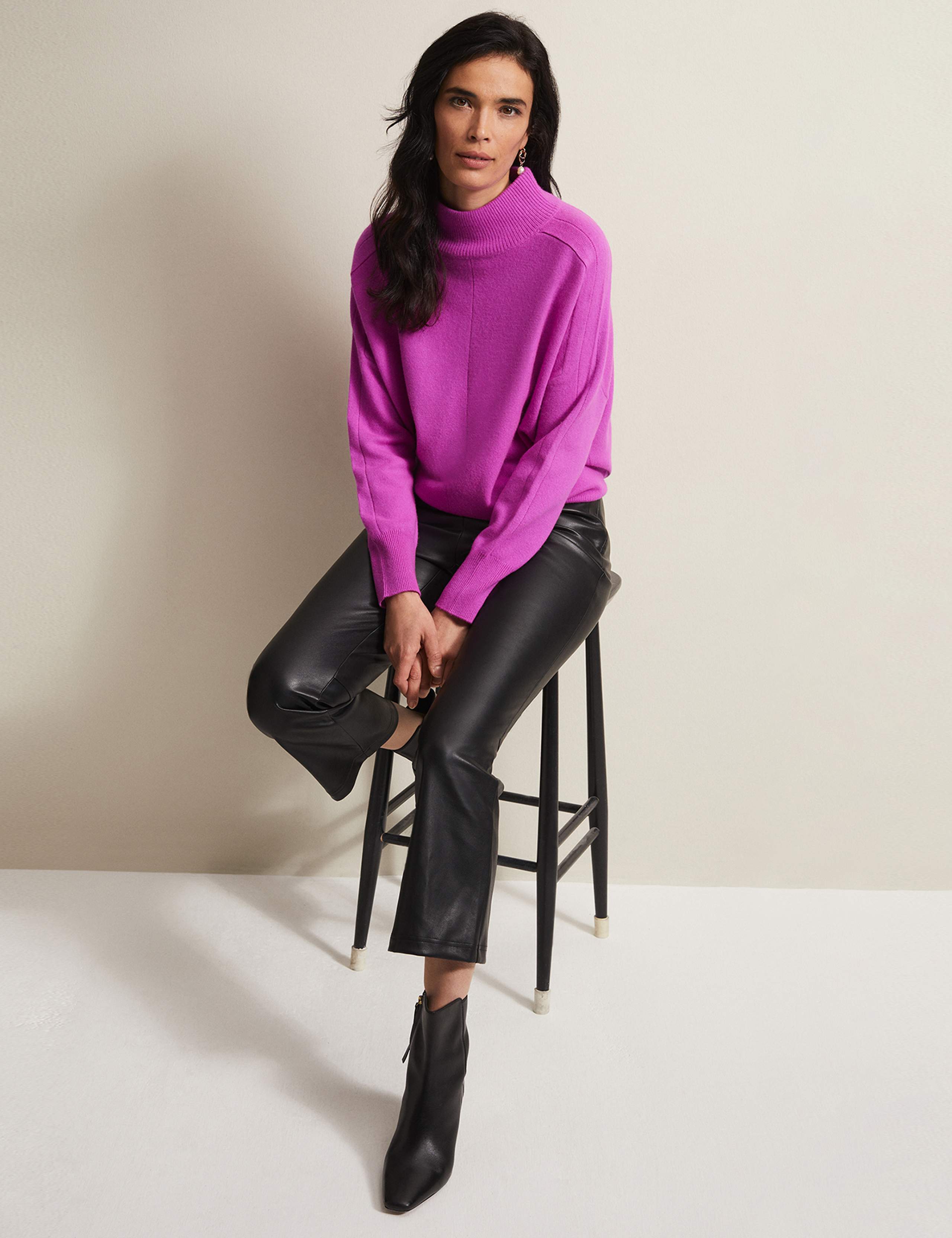 Leather Look Slim Fit Cropped Trousers 5 of 7