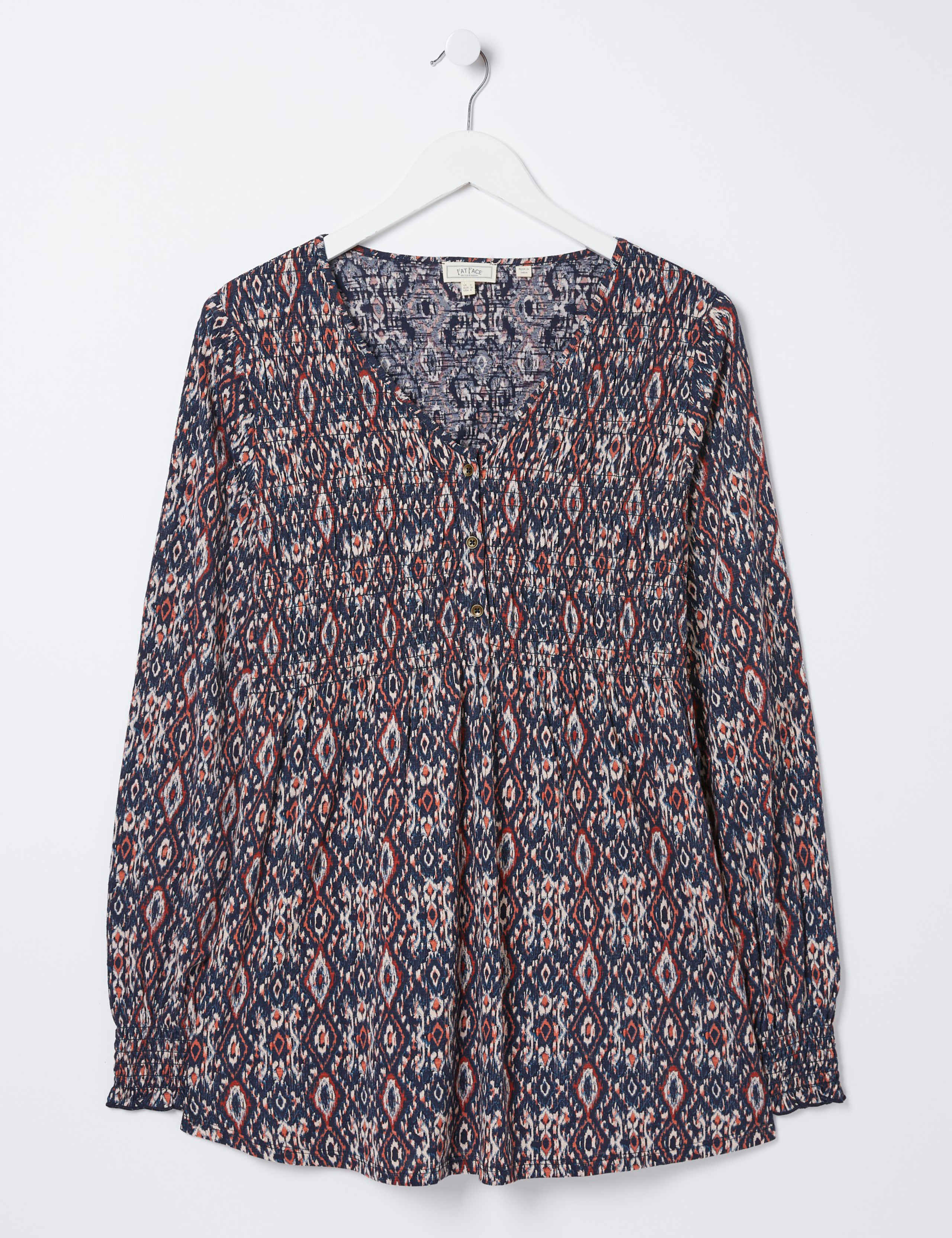 Cotton Modal Blend Geometric V-Neck Tunic 2 of 6