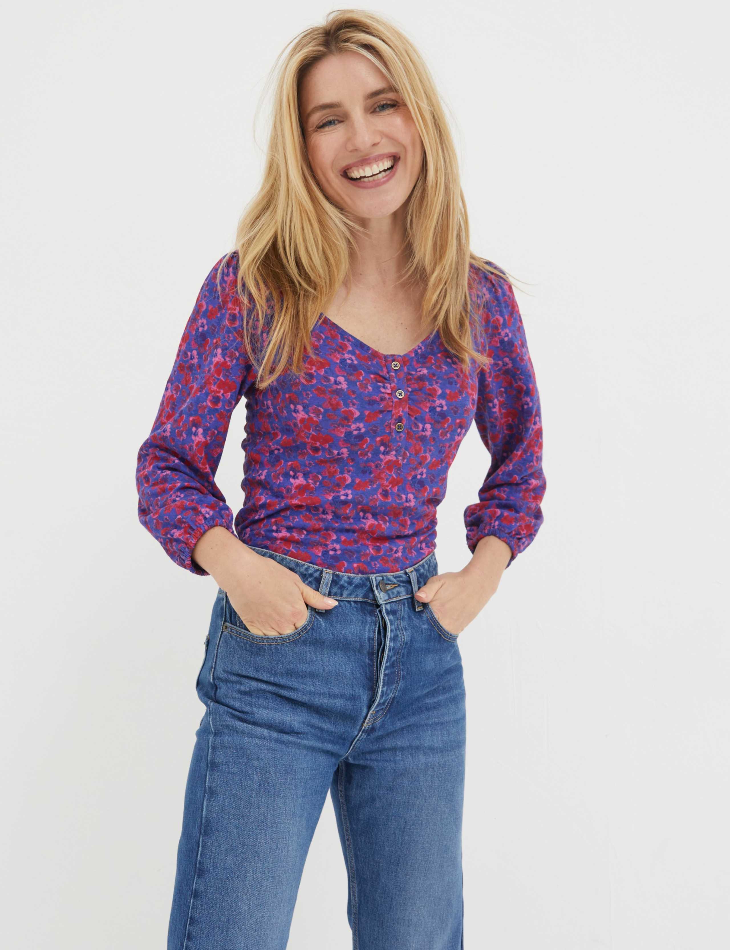 Cotton Modal Blend Floral Top 1 of 4