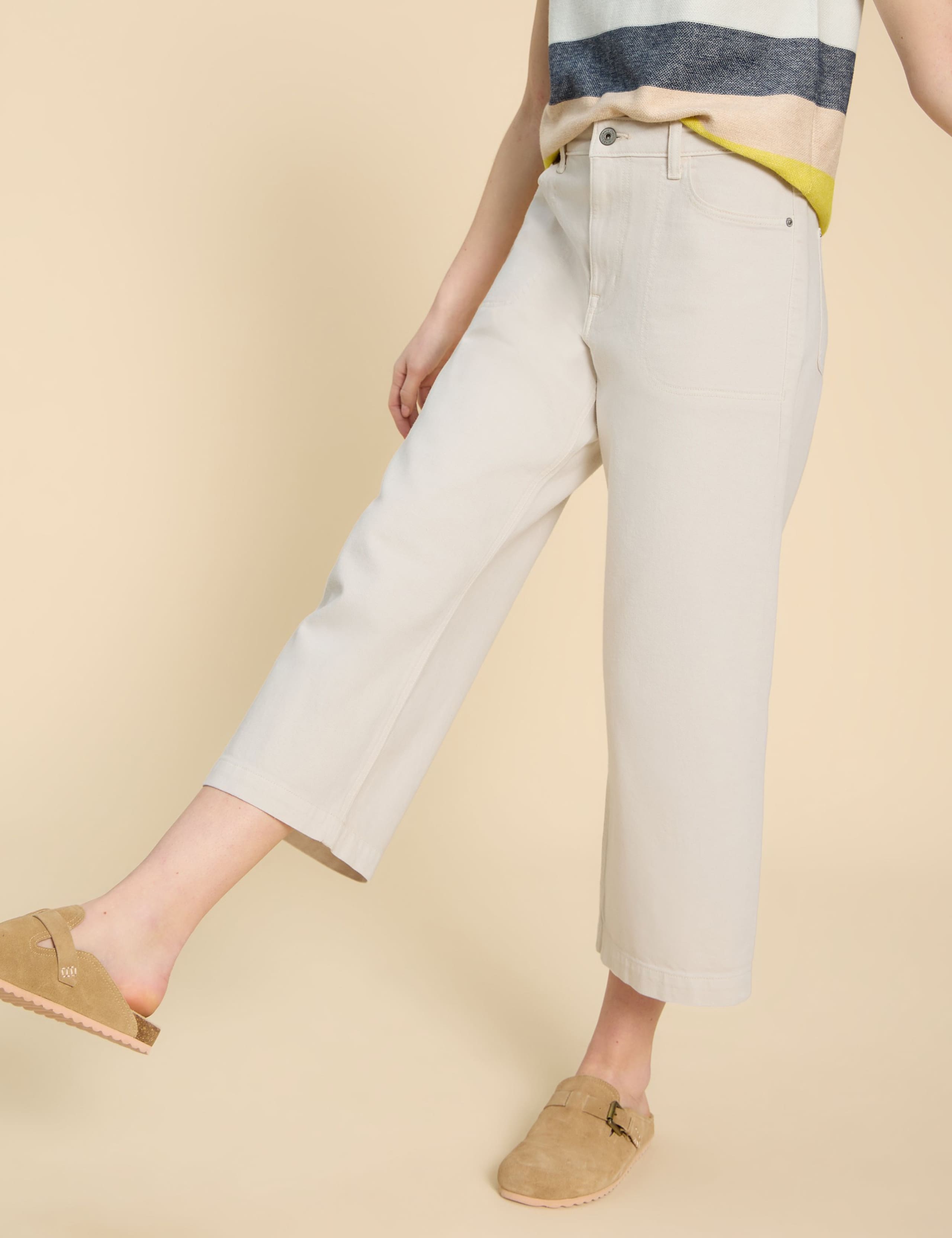 Mid Rise Wide Leg Cropped Jeans 3 of 6