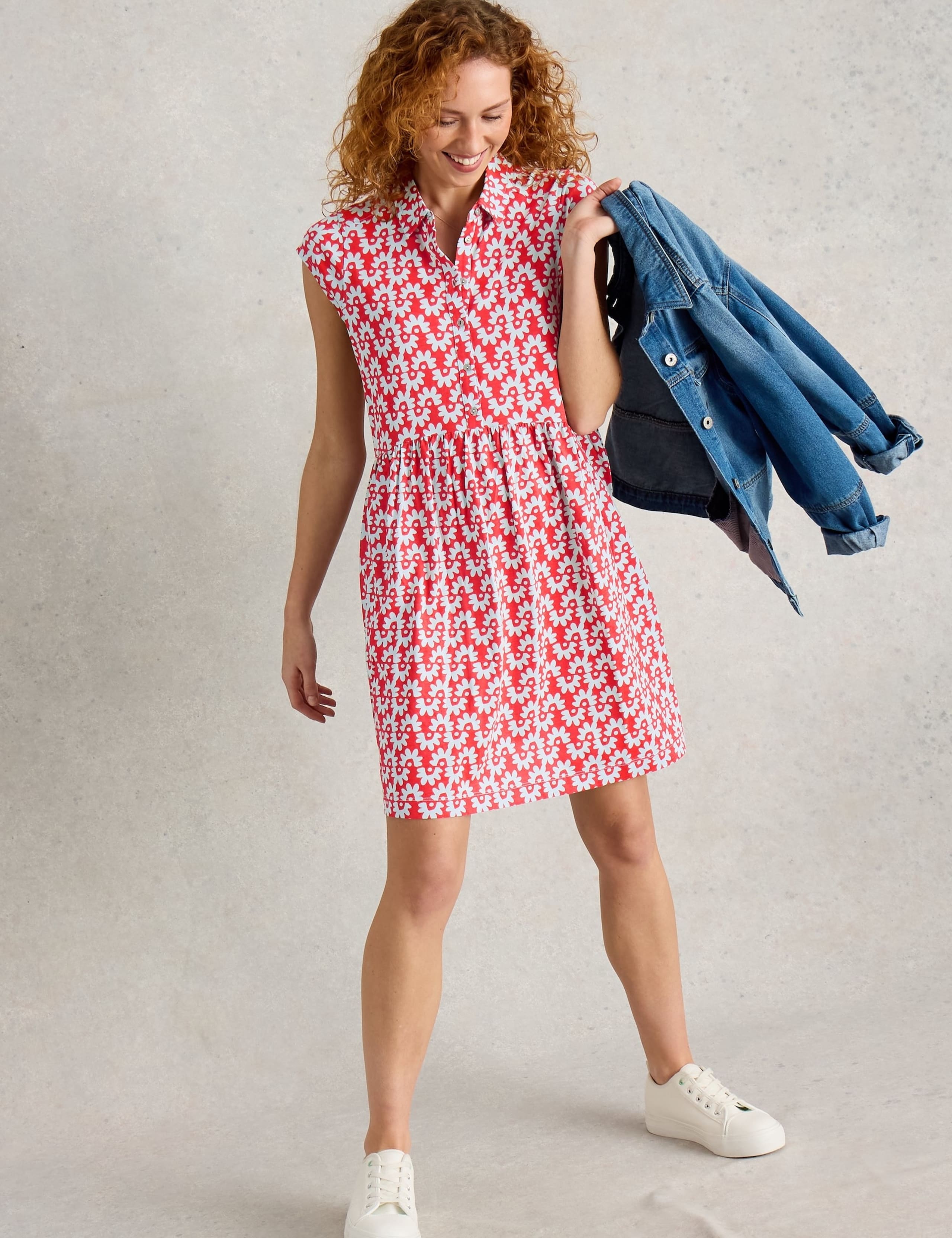 Cotton Blend Floral Shirt Dress 5 of 5