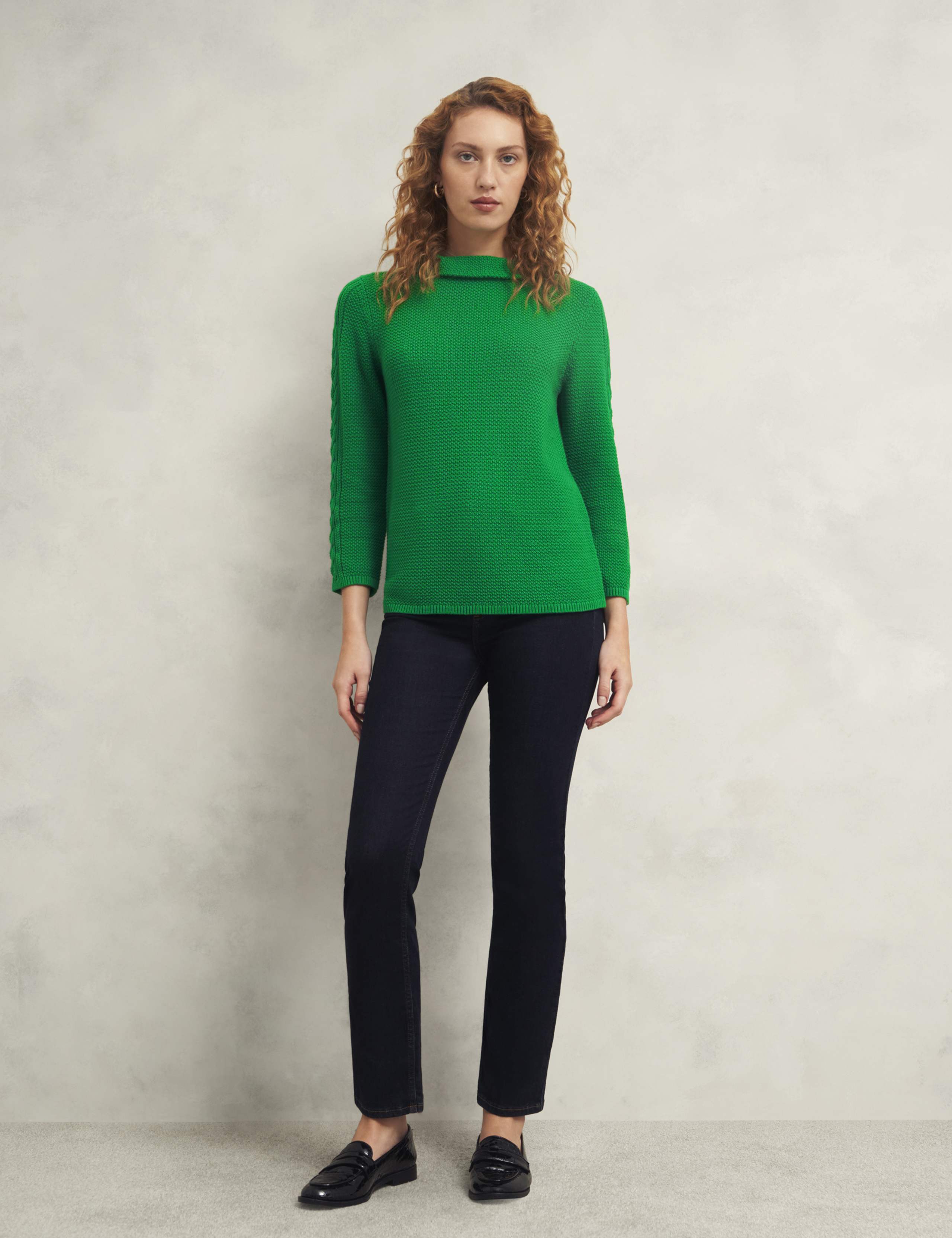Pure Cotton Textured Roll Neck Jumper 3 of 6