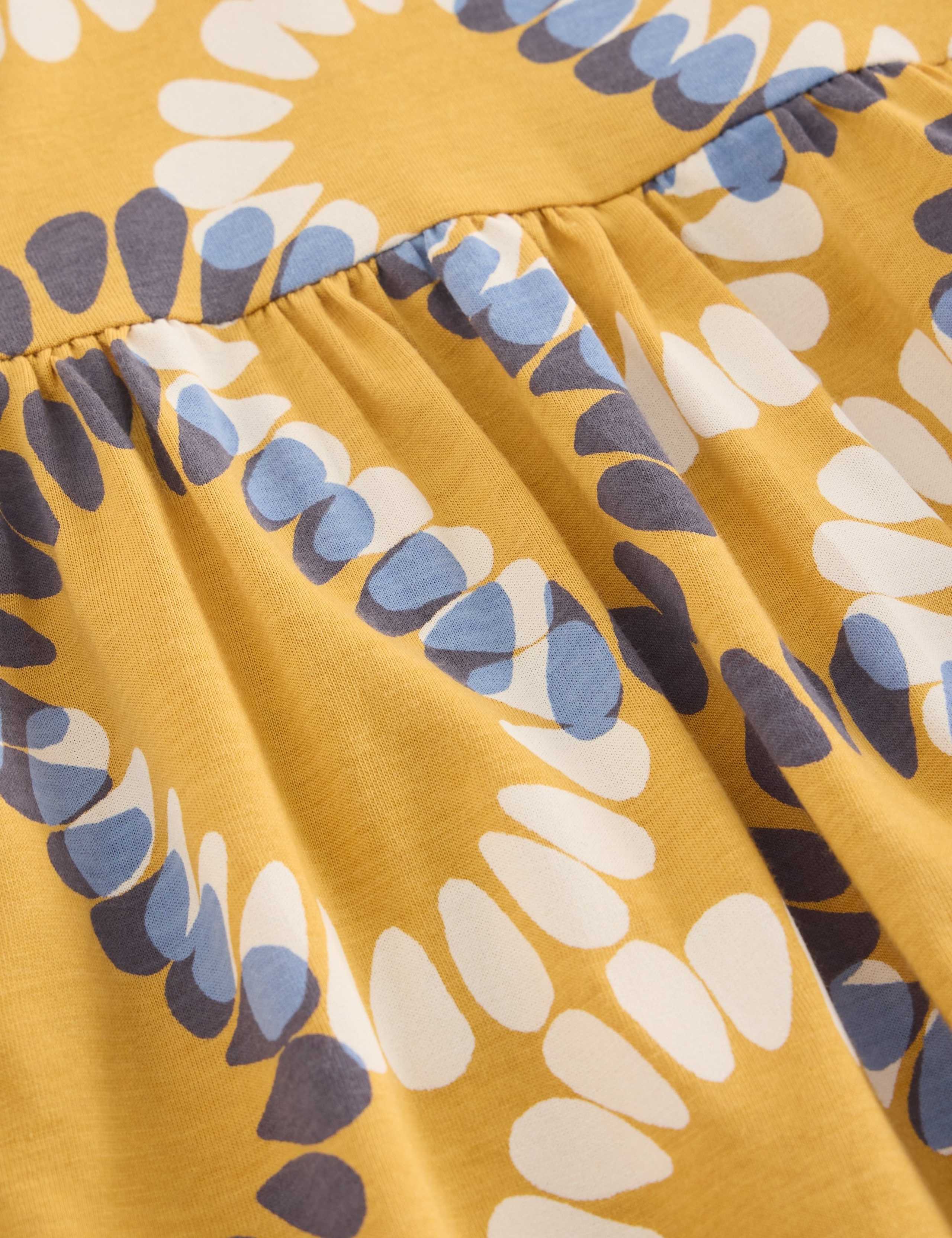 Jersey Printed Notch Neck Midi Waisted Dress 3 of 5