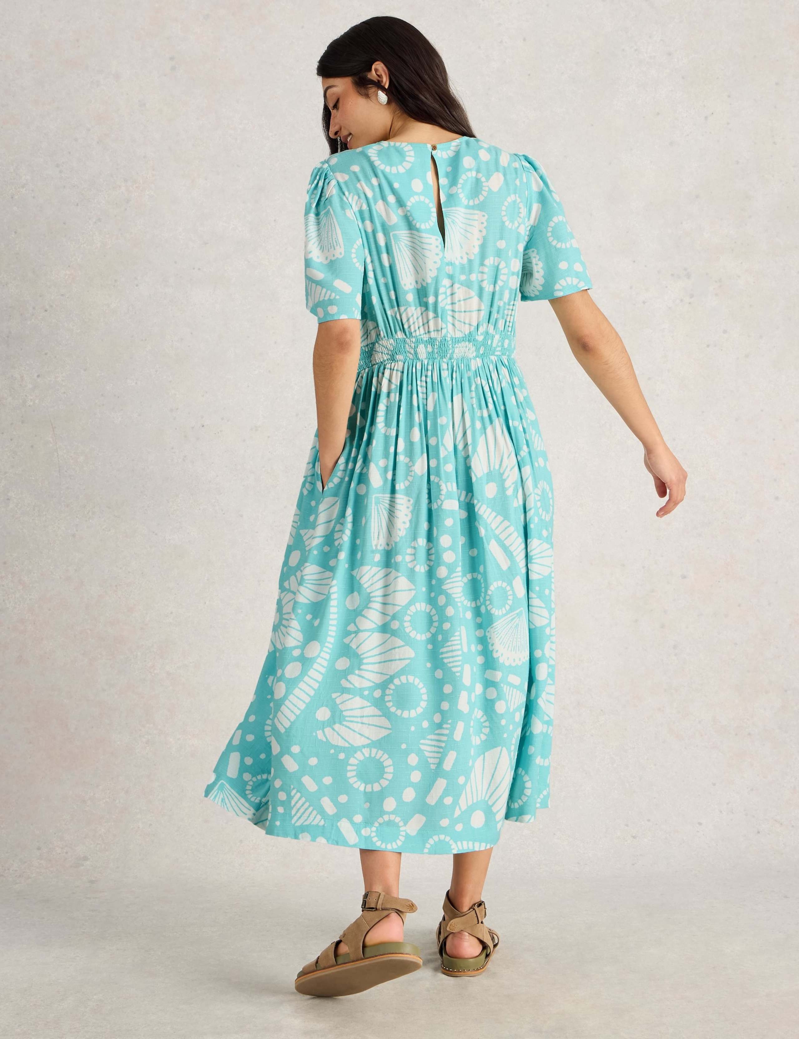 Printed V-Neck Midi Tea Dress 3 of 6