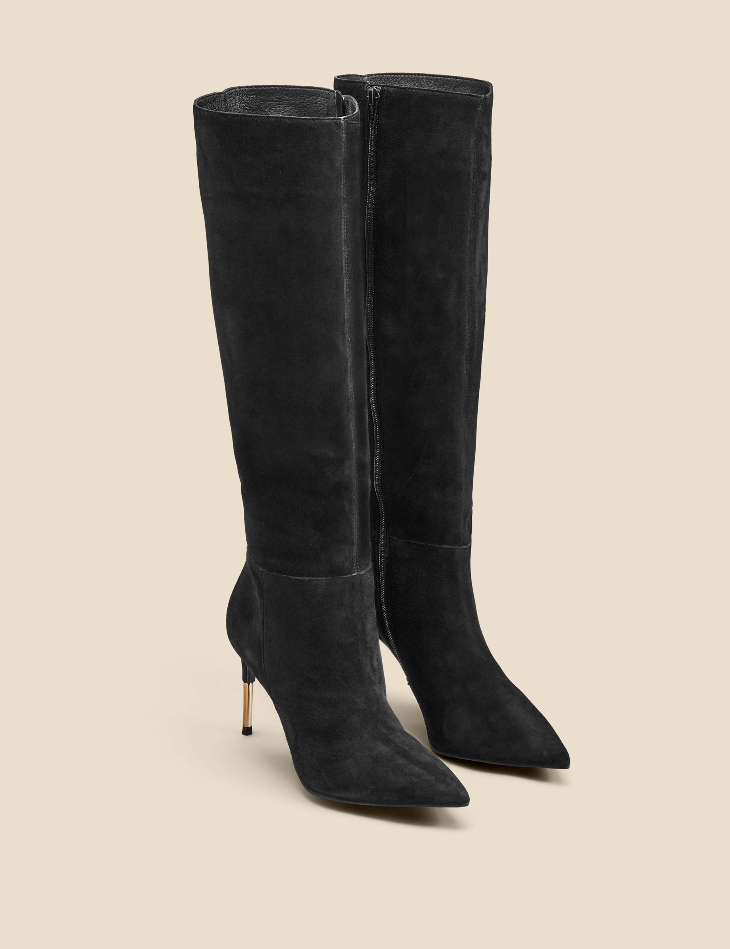 Suede Stiletto Heel Knee High Boots 4 of 5