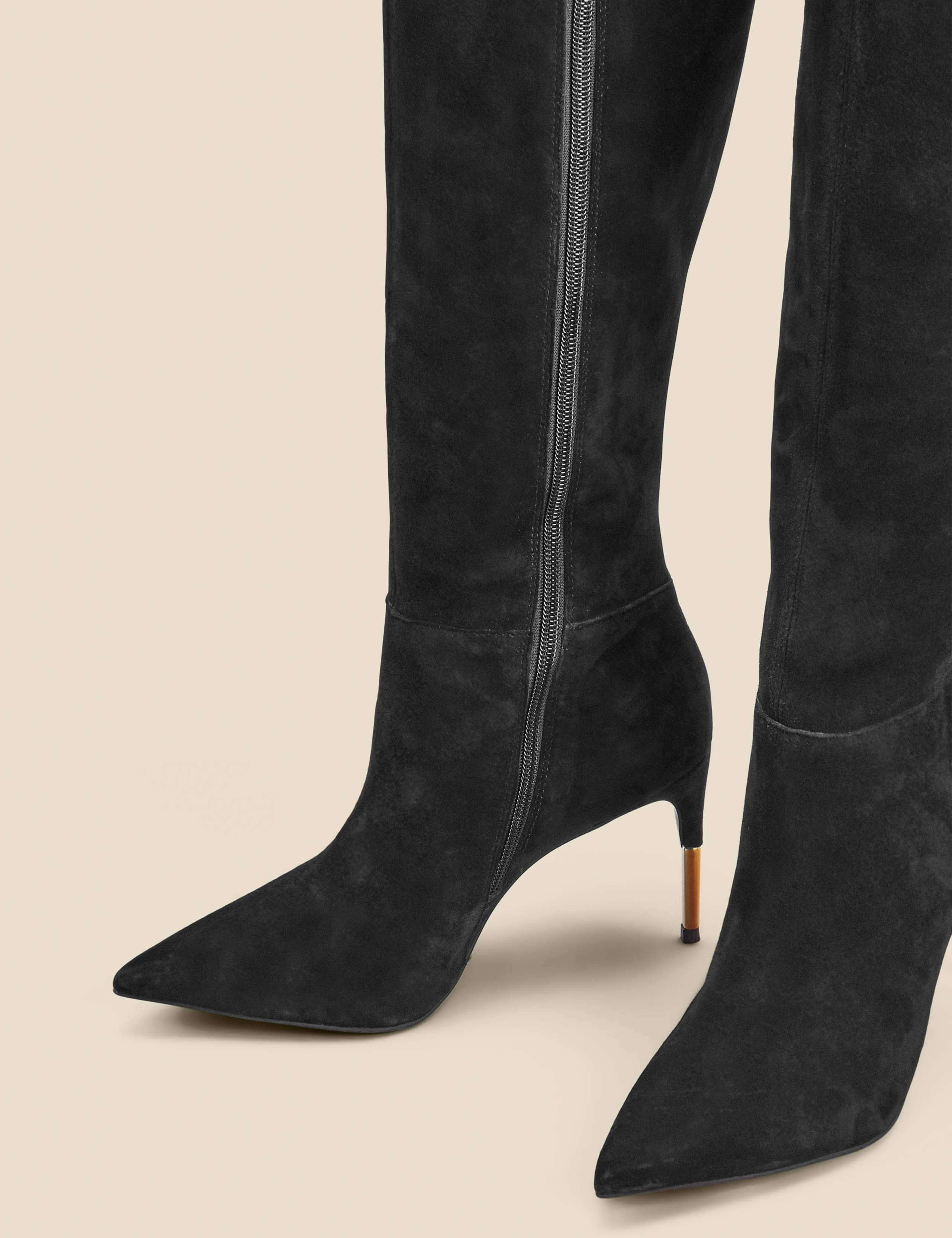 Suede Stiletto Heel Knee High Boots 5 of 5