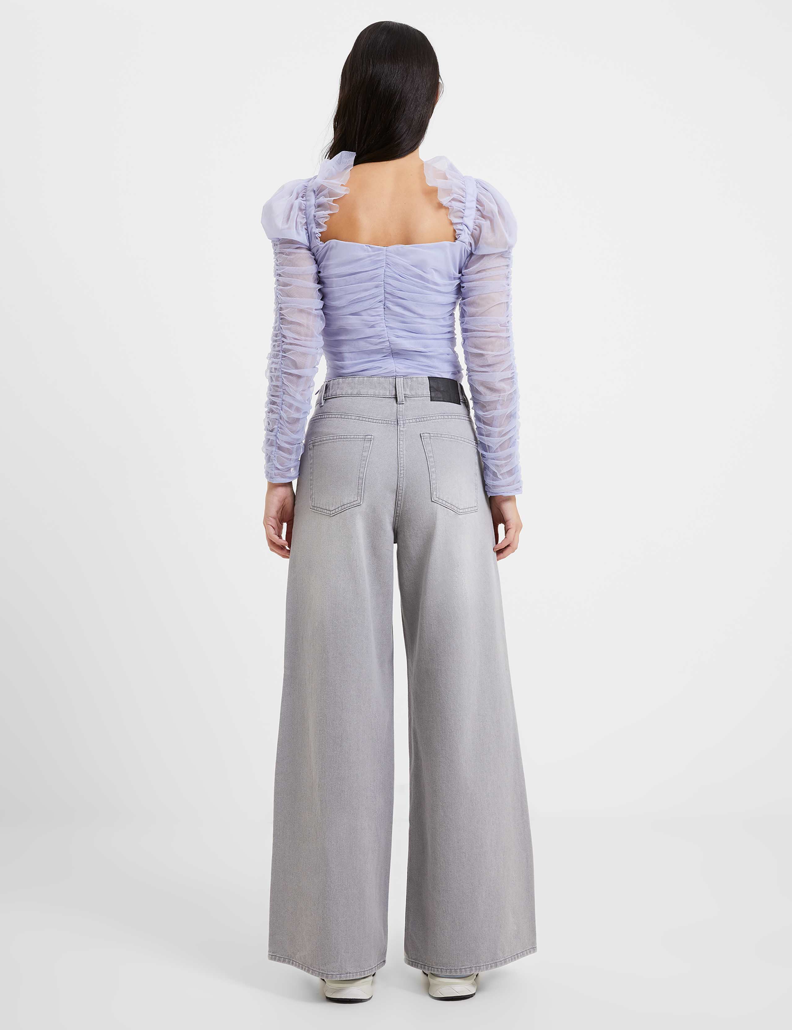 Relaxed Pure Cotton Mid Rise Wide Leg Jeans 3 of 4