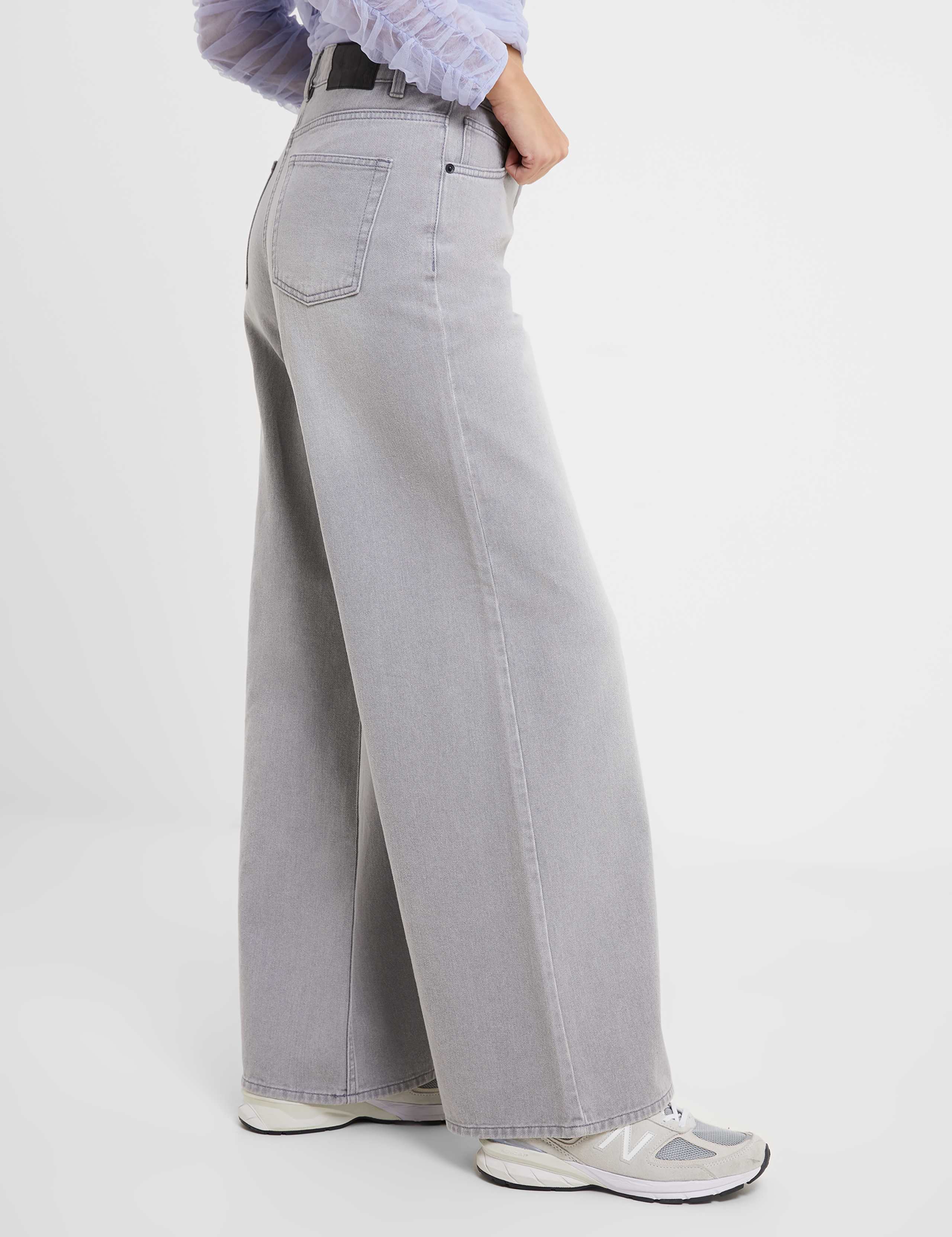 Relaxed Pure Cotton Mid Rise Wide Leg Jeans | French